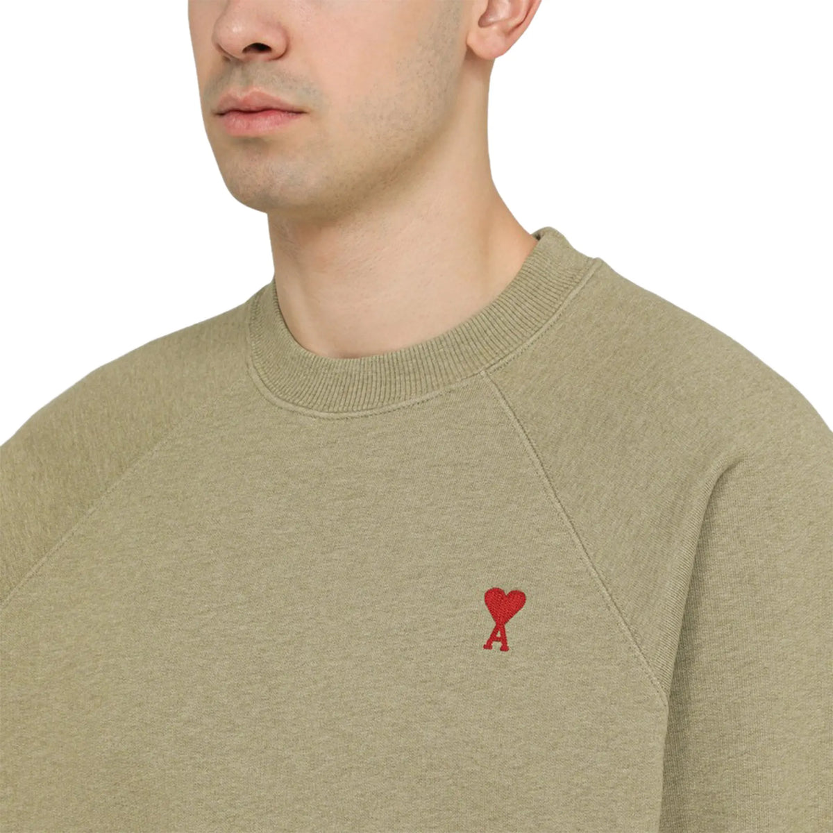 Ami Paris Ami De Coeur Green Sweatshirt | E24USW005747