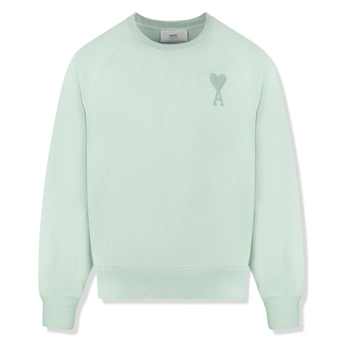 AMI PARIS レディース長袖シャツ 緑　AMI de Coeur Ami Paris Ami De Coeur Tonal Aqua Green Sweatshirt | USW002747-441