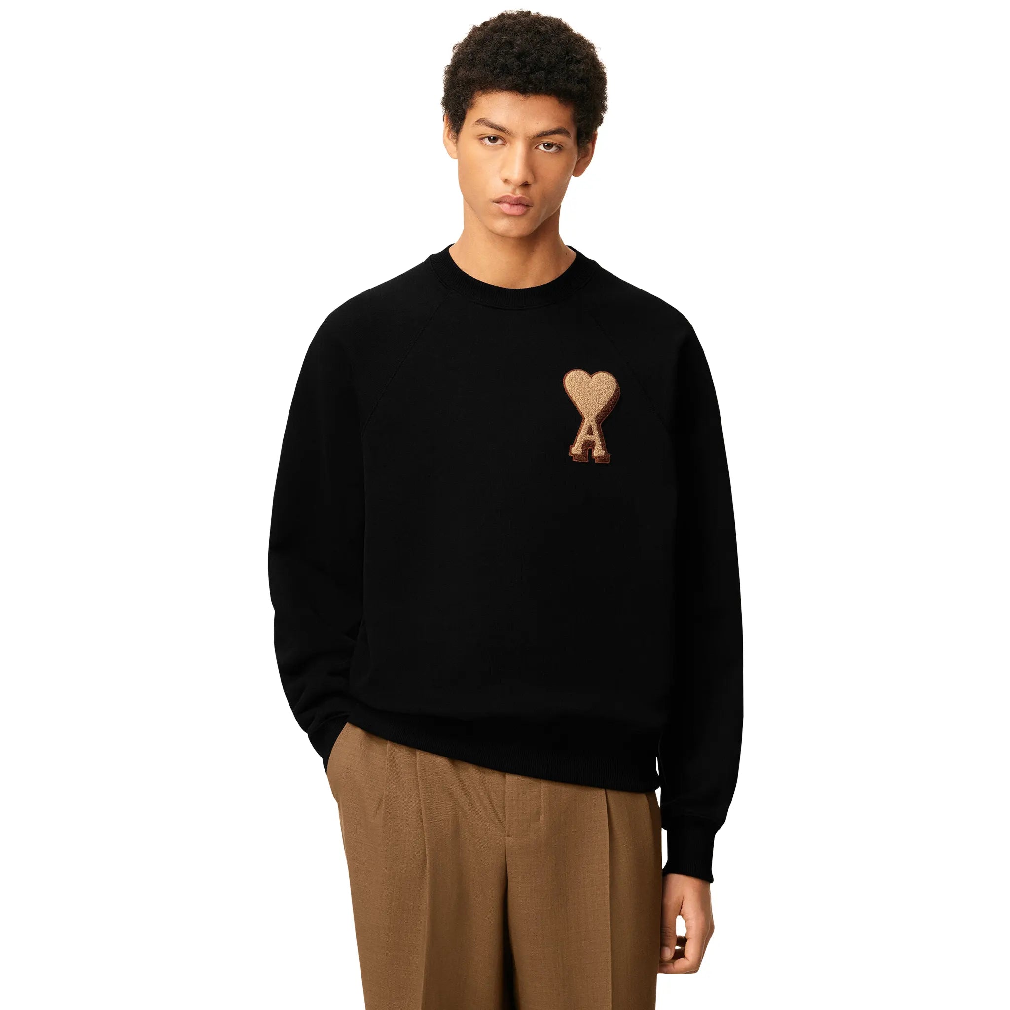 Ami Paris Ami De Coeur Black Sweatshirt | USW771747-001