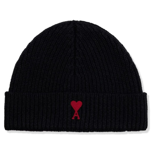 Ami Paris Red ADC Black Beanie Hat