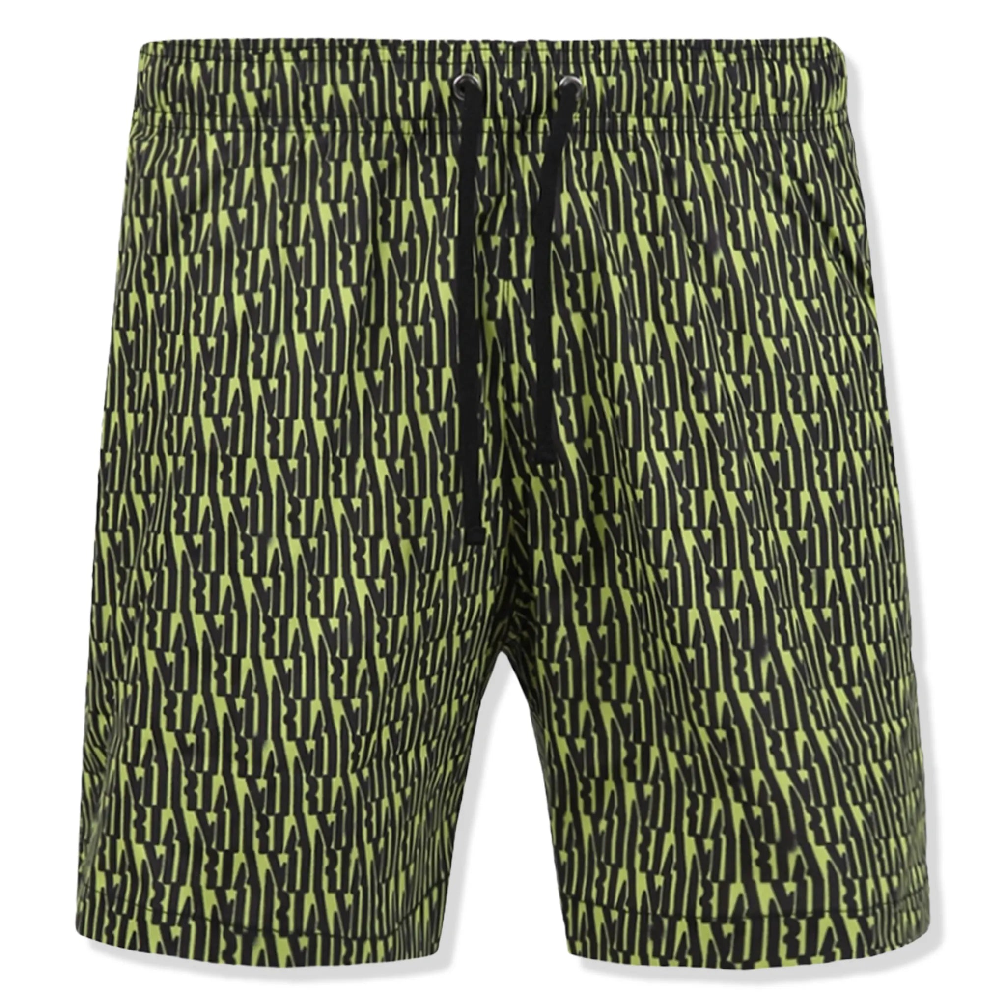 Front view of Amiri All Over Green Swim Shorts PF22MSB006-360