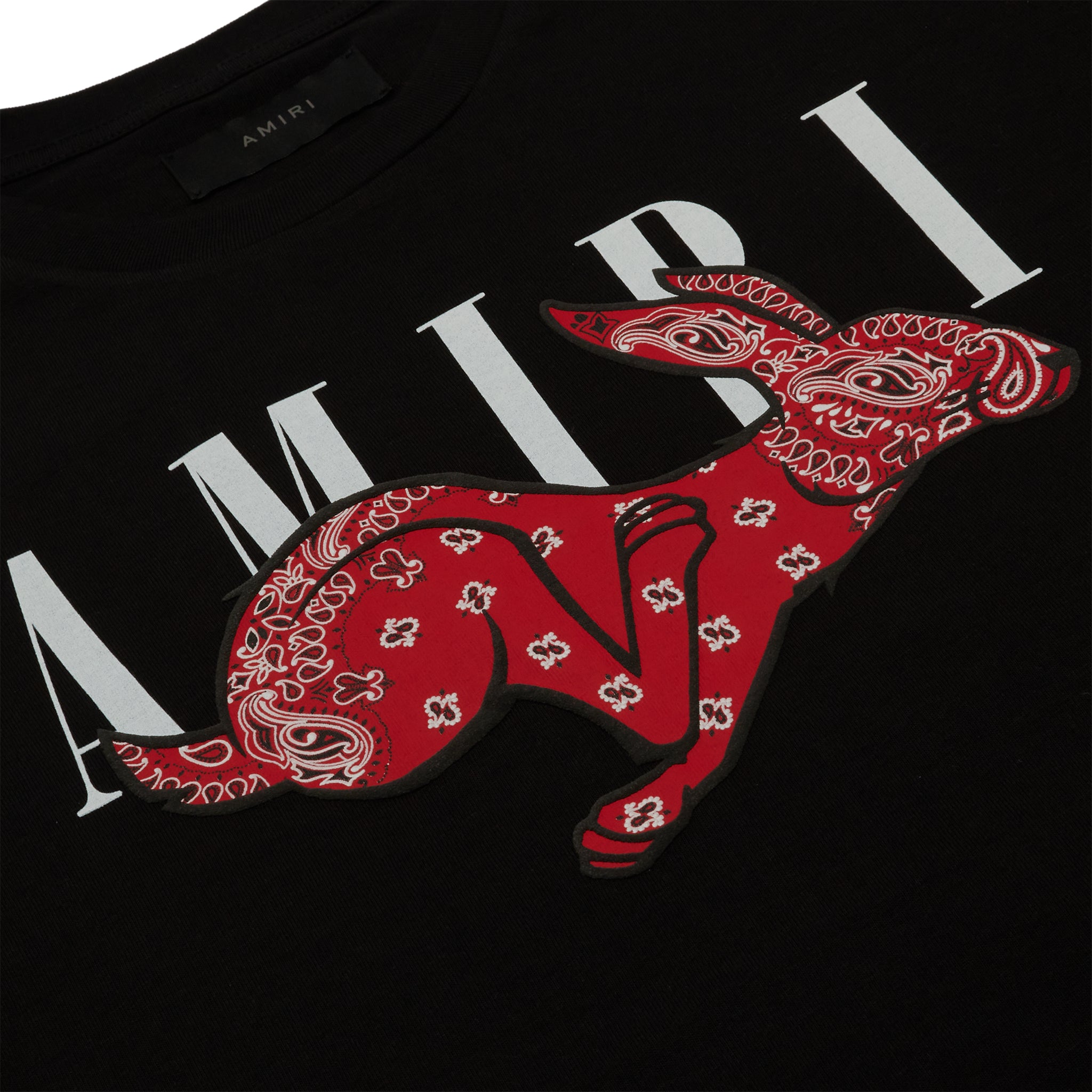 Logo view of Amiri CNY Rabbit Logo T Shirt Black PS23MJG041-001