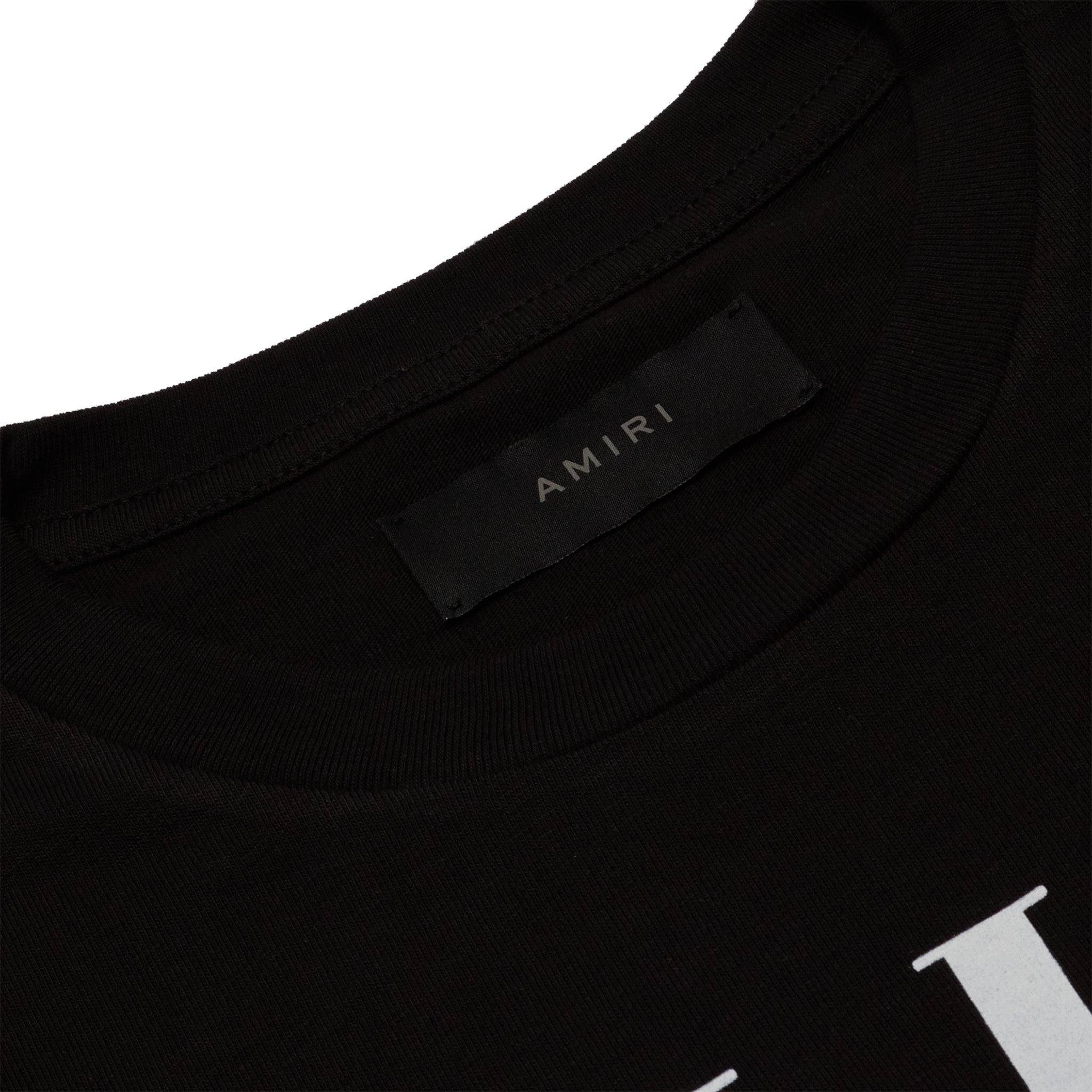 Neck view of Amiri CNY Rabbit Logo T Shirt Black PS23MJG041-001