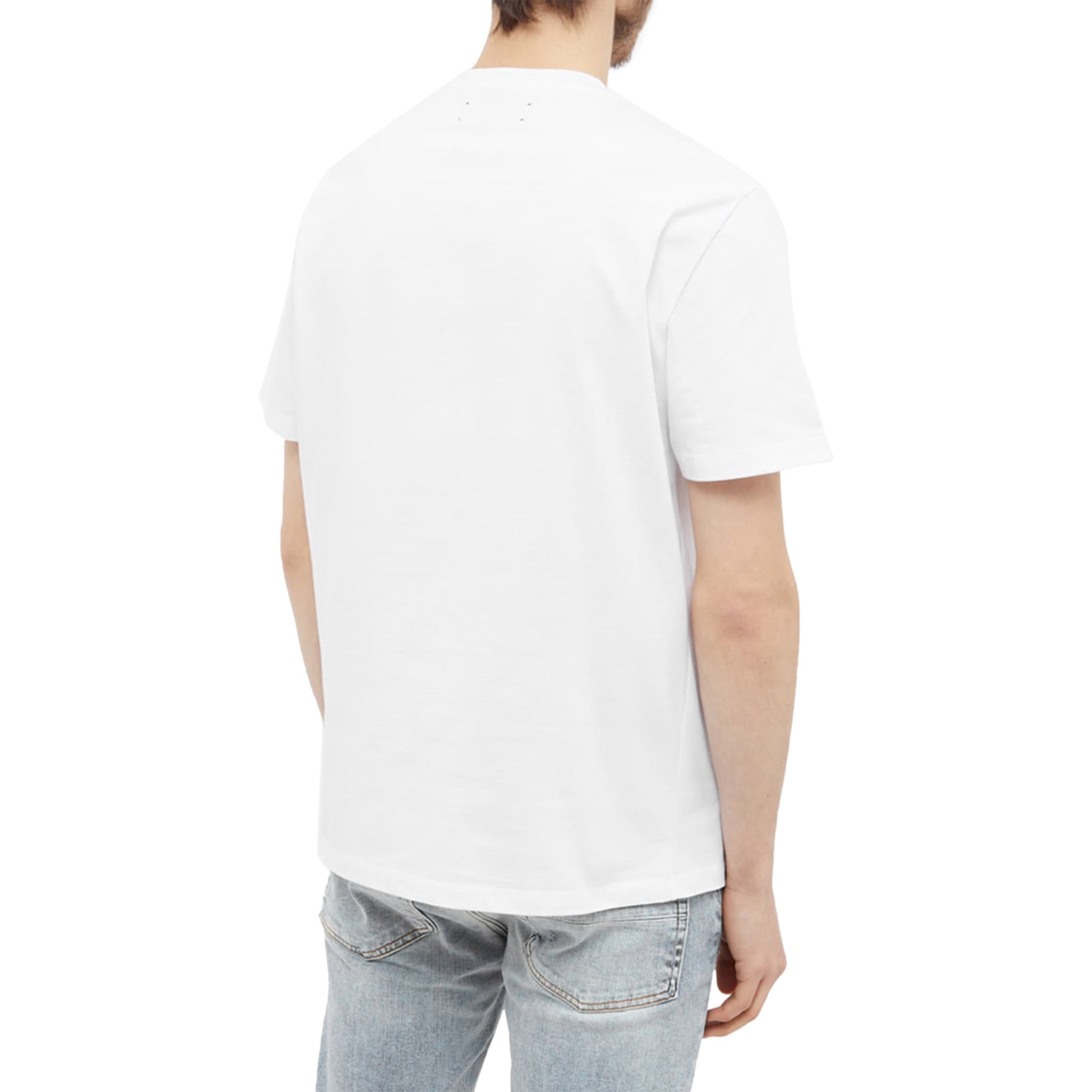 Model back view of Amiri Crystal Ball T Shirt White PS23MJG007-100