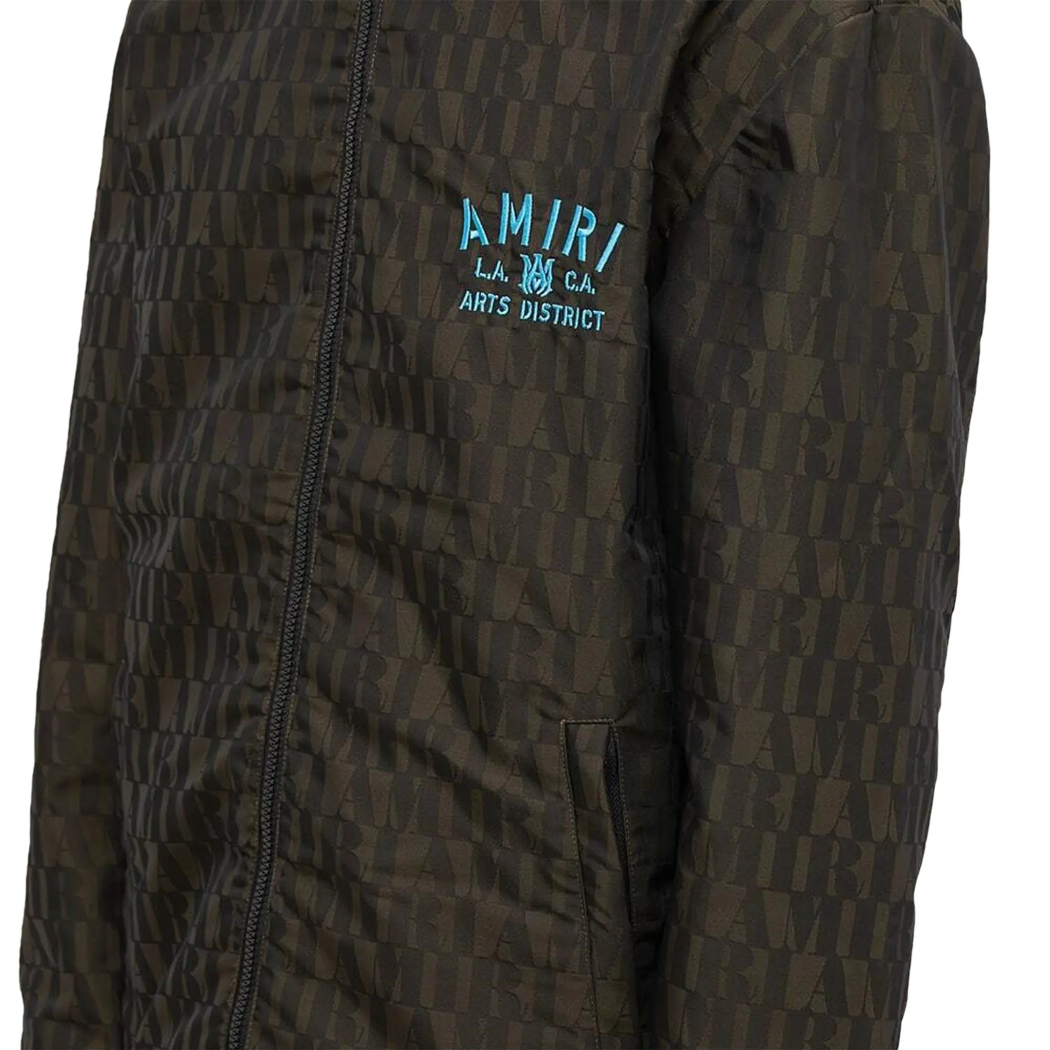 Detail view of Amiri Jacquard Black Loden Track Jacket PF22MPF009-996