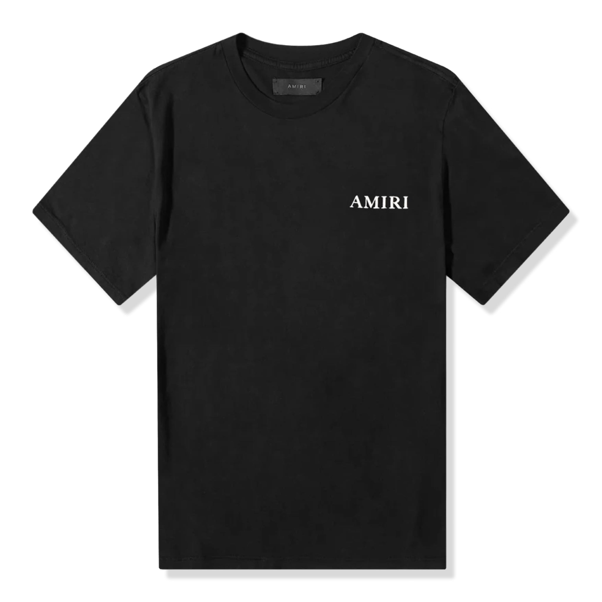 Front view of Amiri Puff Logo T Shirt Black AW22MJL010-001