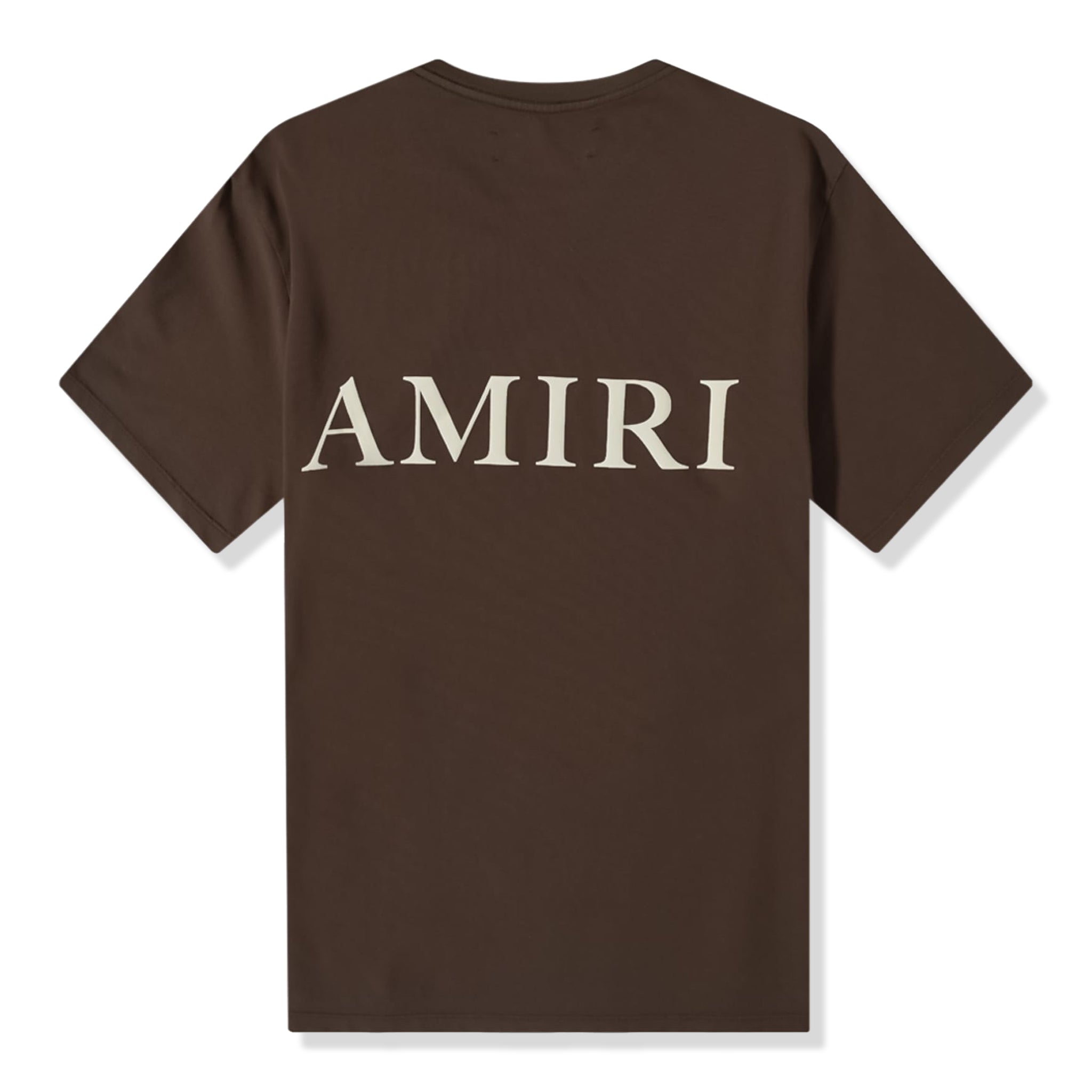 Back view of Amiri Puff Logo T Shirt Brown AW22MJL010-210