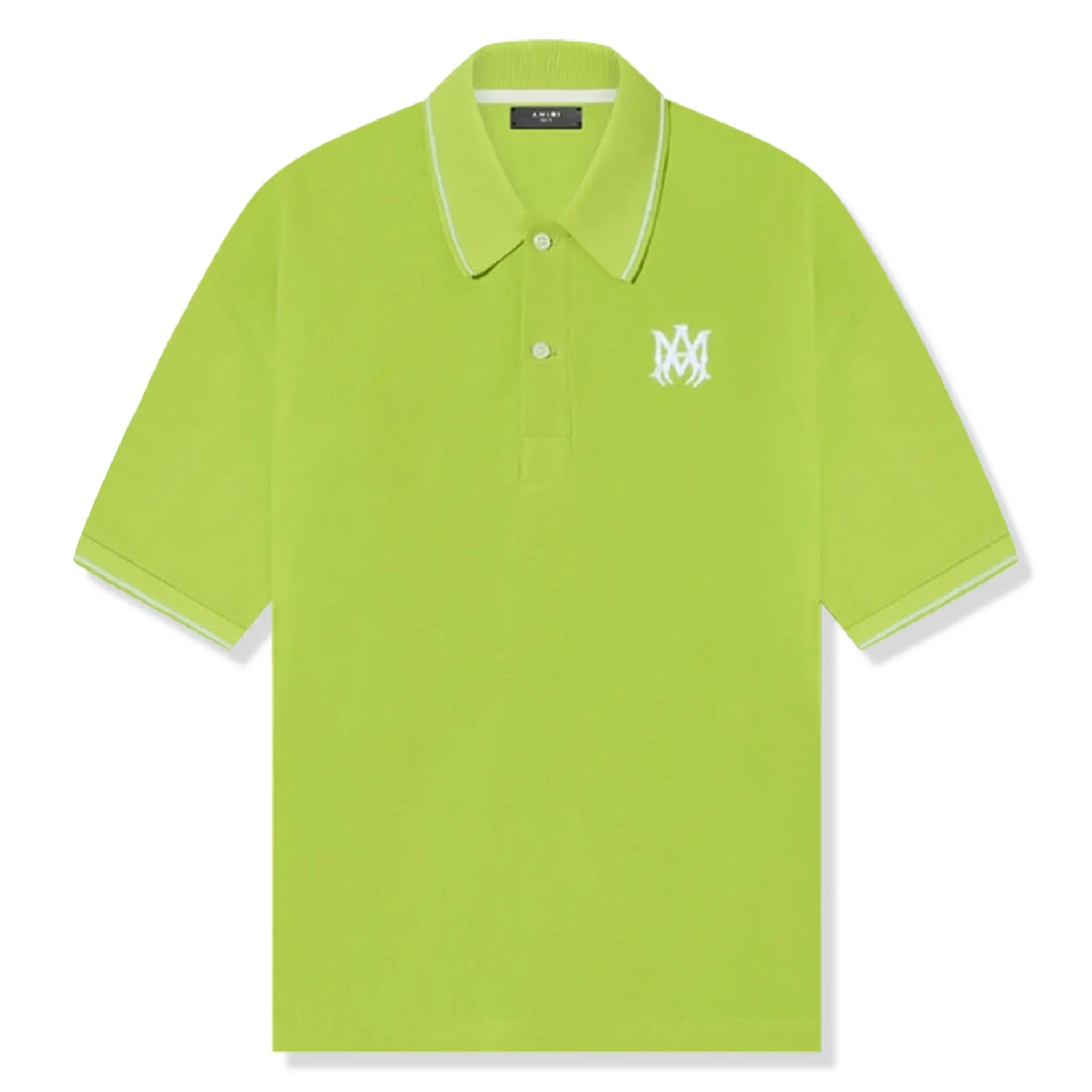 Front view of Amiri Solid Short Sleeve Green Polo Shirt PF22MSS015-360