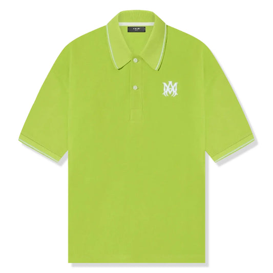 Amiri Solid Short Sleeve Green Polo Shirt
