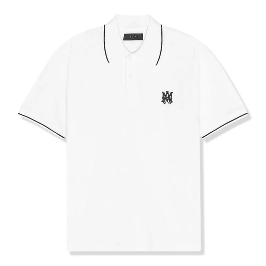 Amiri Solid Short Sleeve White Polo Shirt