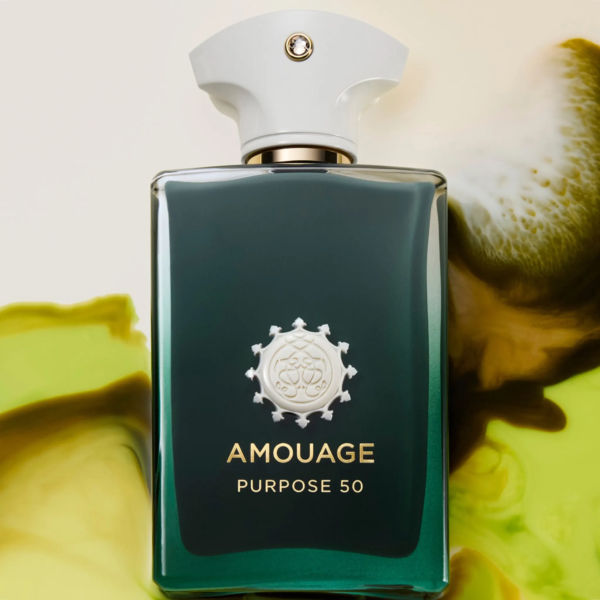 Detailed Bottle View of Amouage Purpose 50 Extraits Eau De Parfum 100ml