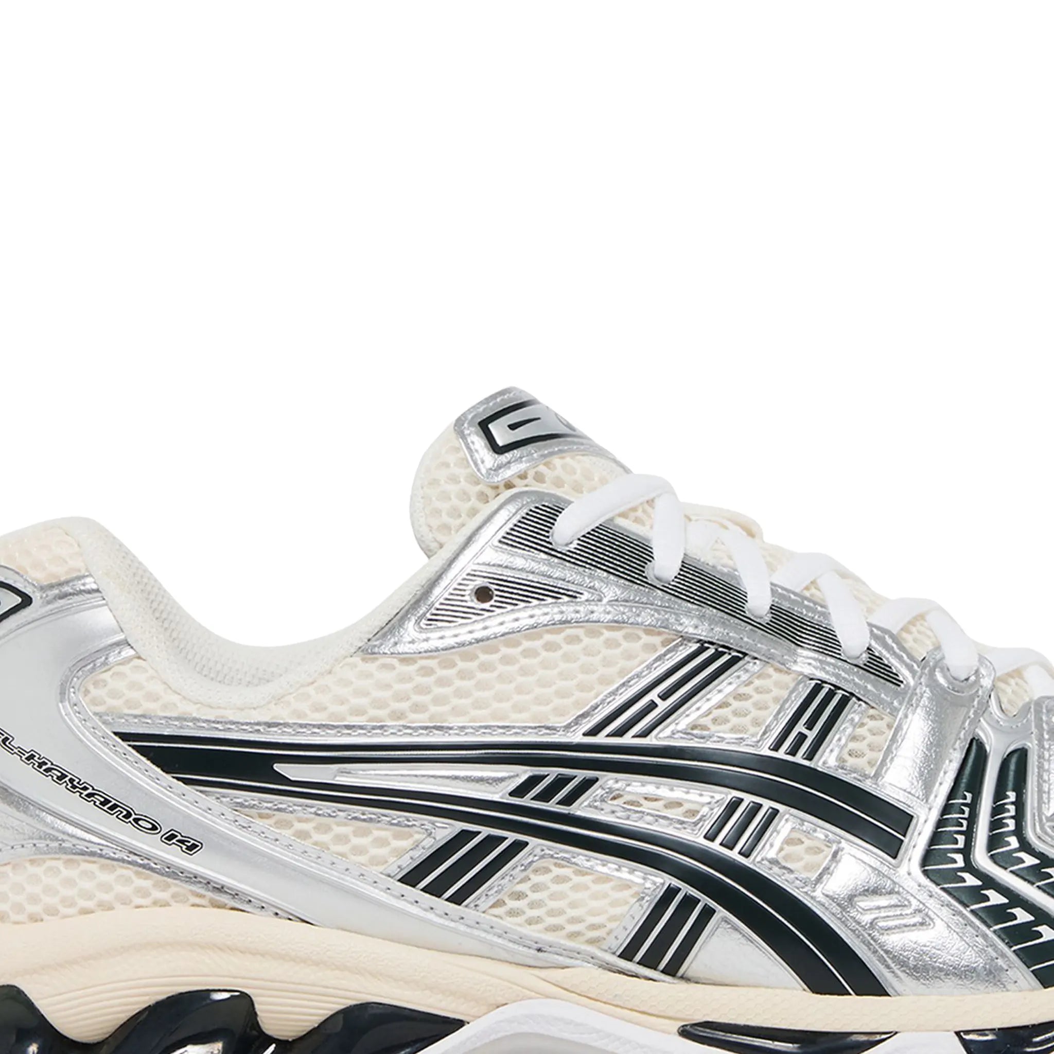 Detailed Side View of ASICS Gel-Kayano 14 x Kith Cream Scarab  1203A566-100
