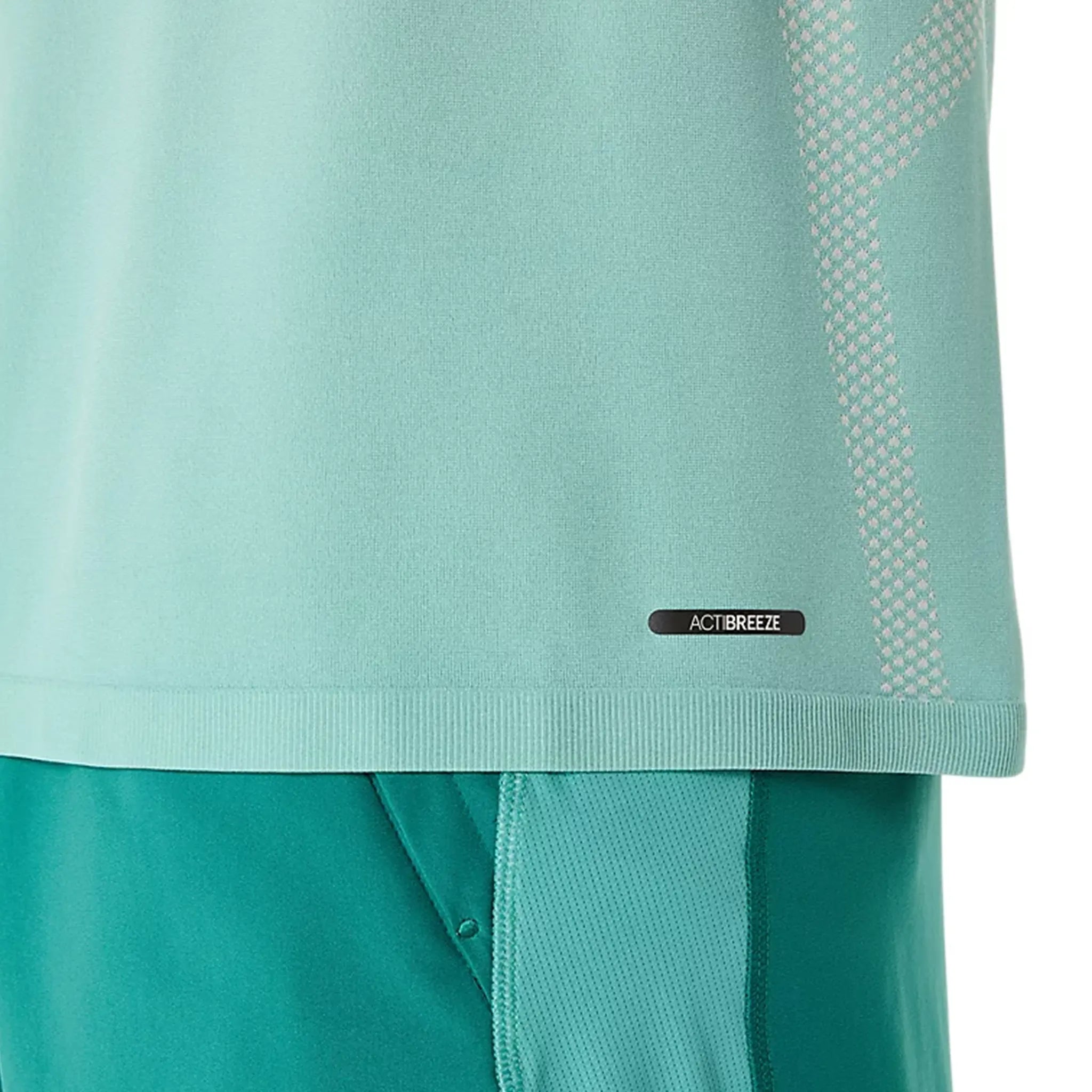 Detailed View of ASICS Seamless Birch Oasis Green T Shirt 2011C398-201