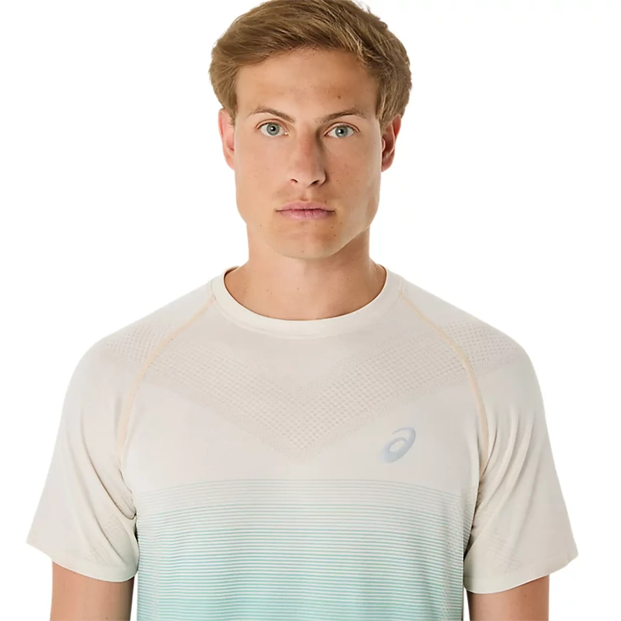 Detailed View of ASICS Seamless Birch Oasis Green T Shirt 2011C398-201