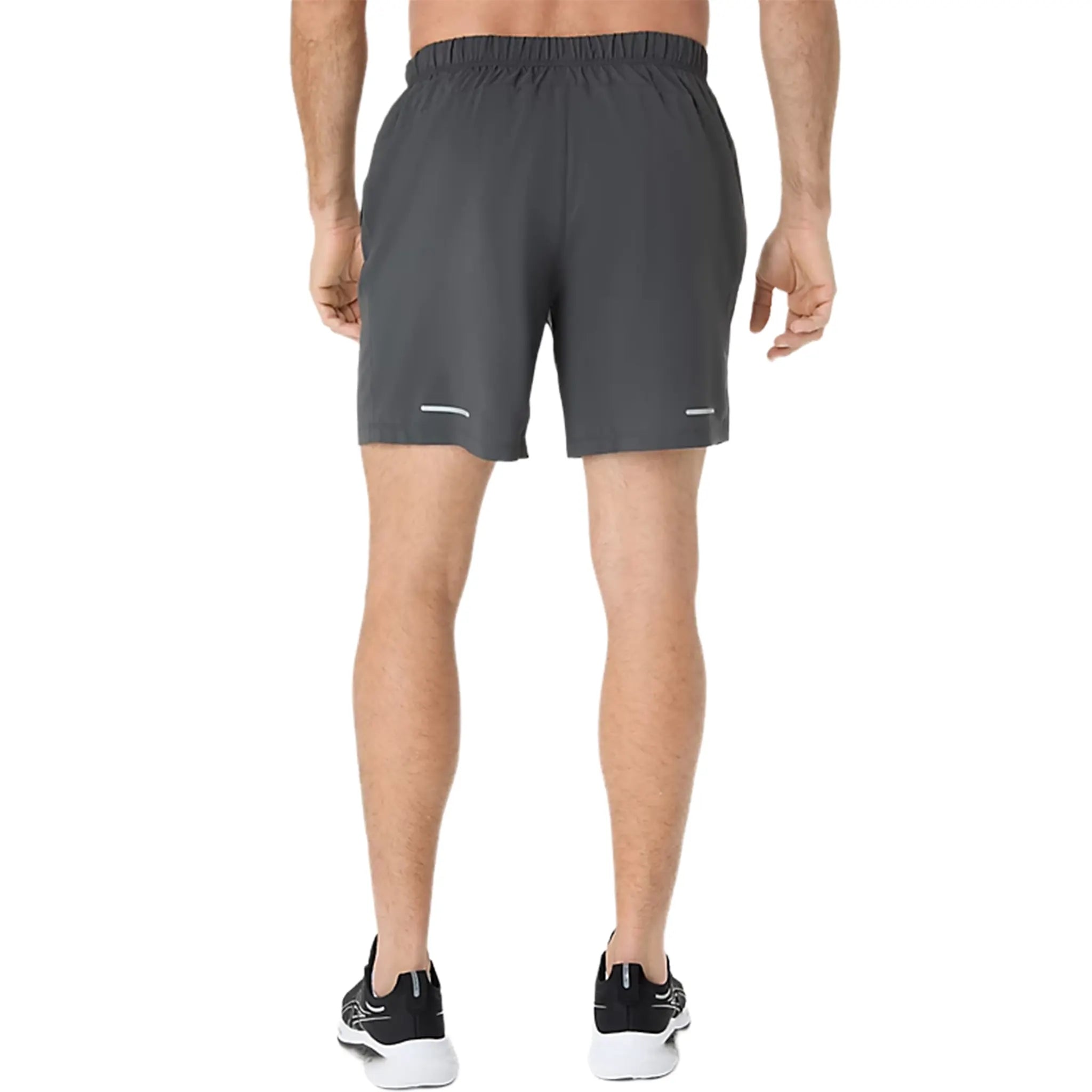 Back View of Asics Road Sport 7Inch Performance Graphite Grey Shorts 2011D246-001