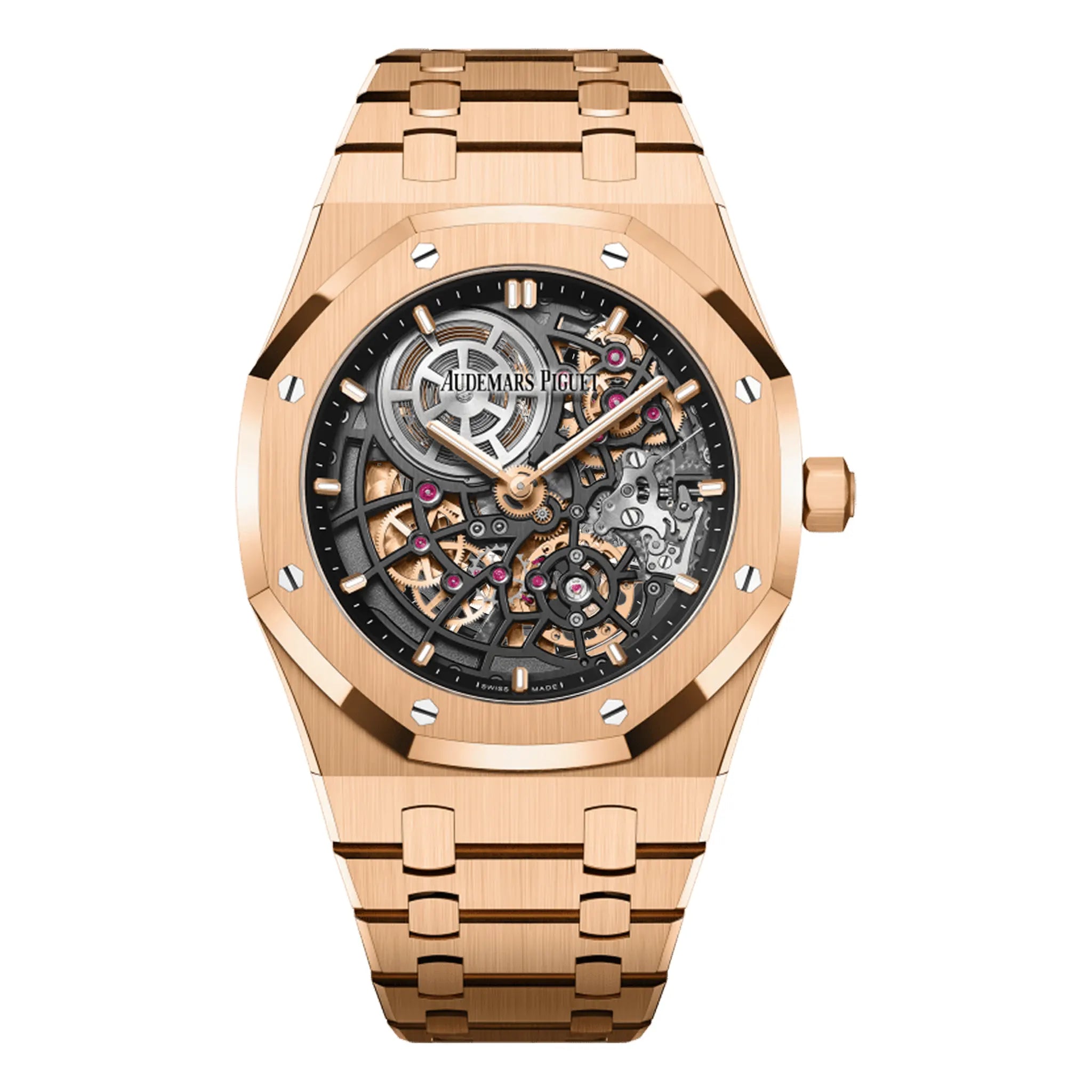 Front view of Audemars Piguet Royal Oak Skeleton 50th Anniversary 16204OR 39mm (2023)