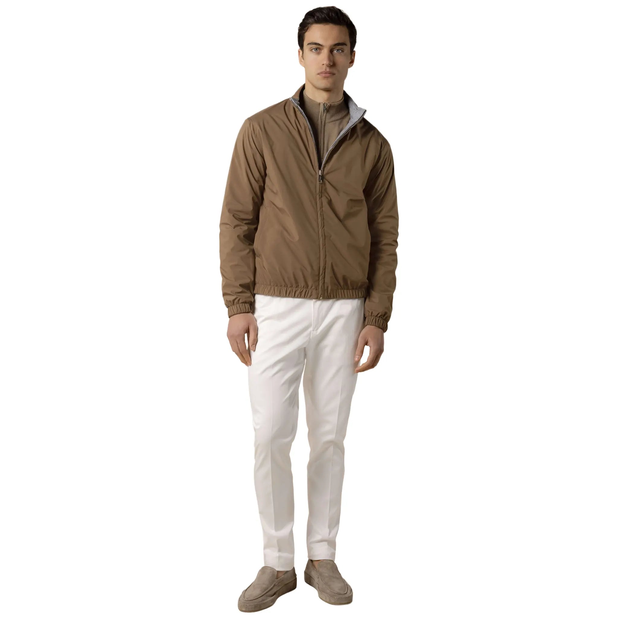 Front View of Aurélien Reversible Caramel Resort Jacket RESORTREVJACKETCARAMEL