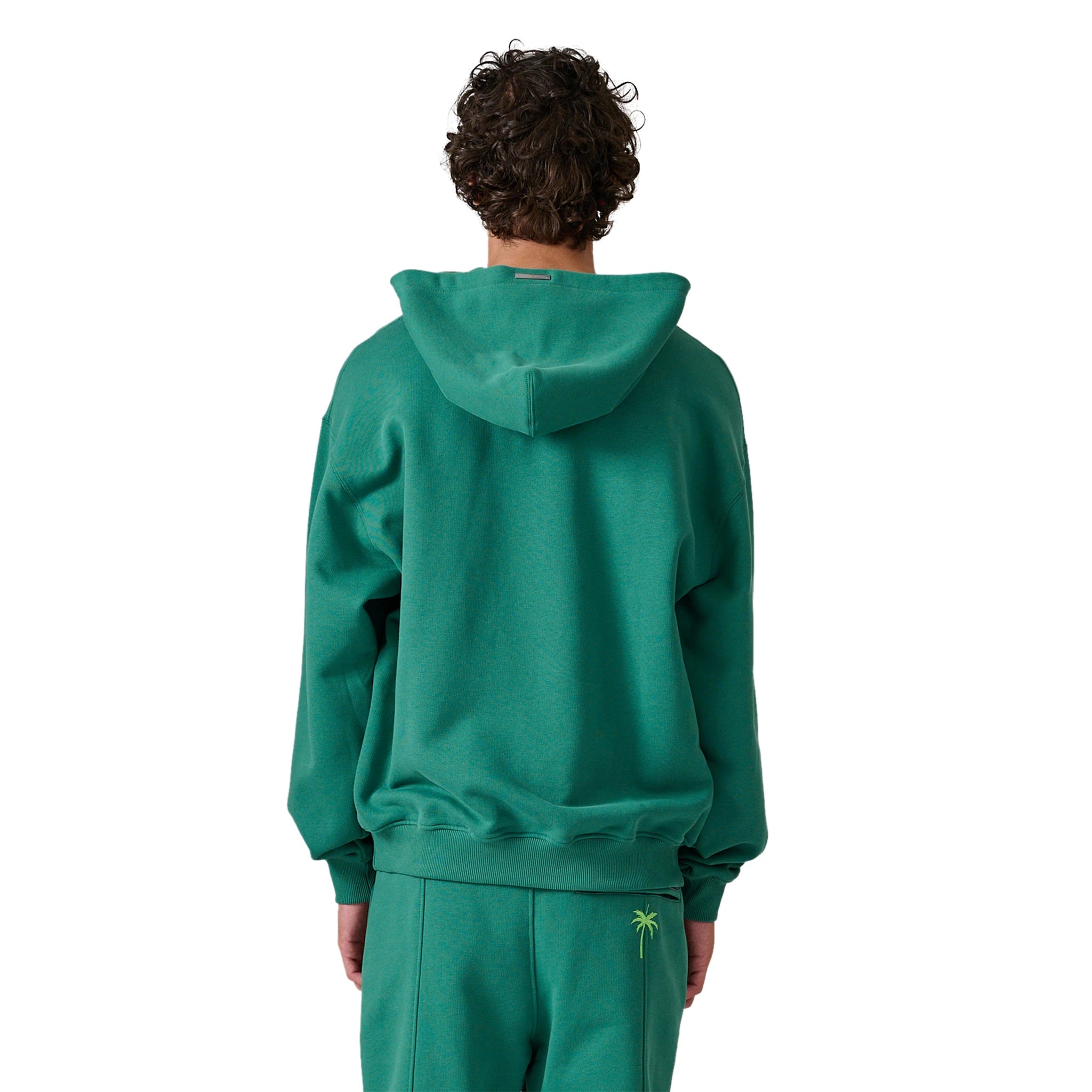 Model back view of Azat Mard Country Club Green Hoodie SS23019