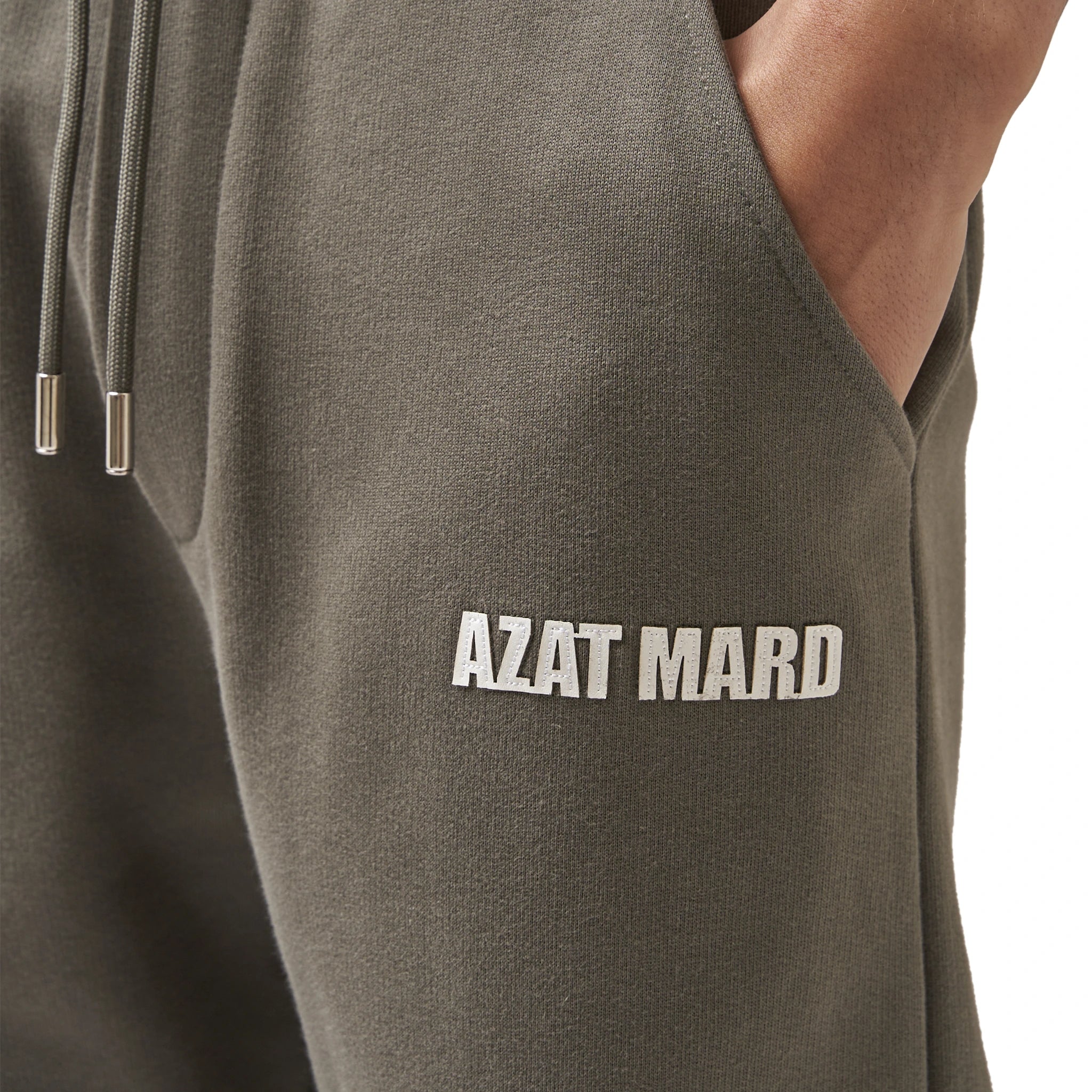 Detail view of Azat Mard Country Club Khaki Sweatpants FW23026