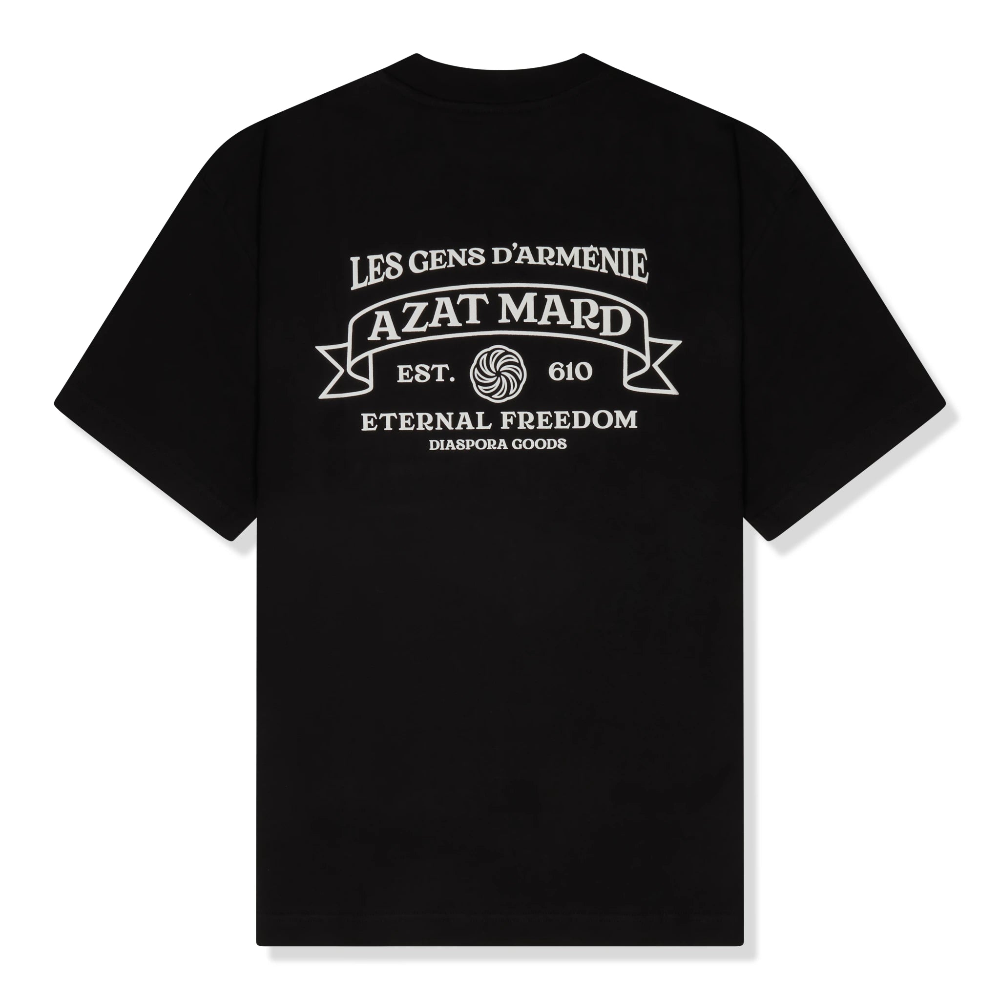 Back view of Azat Mard Eternal Freedom T Shirt Black FW23018