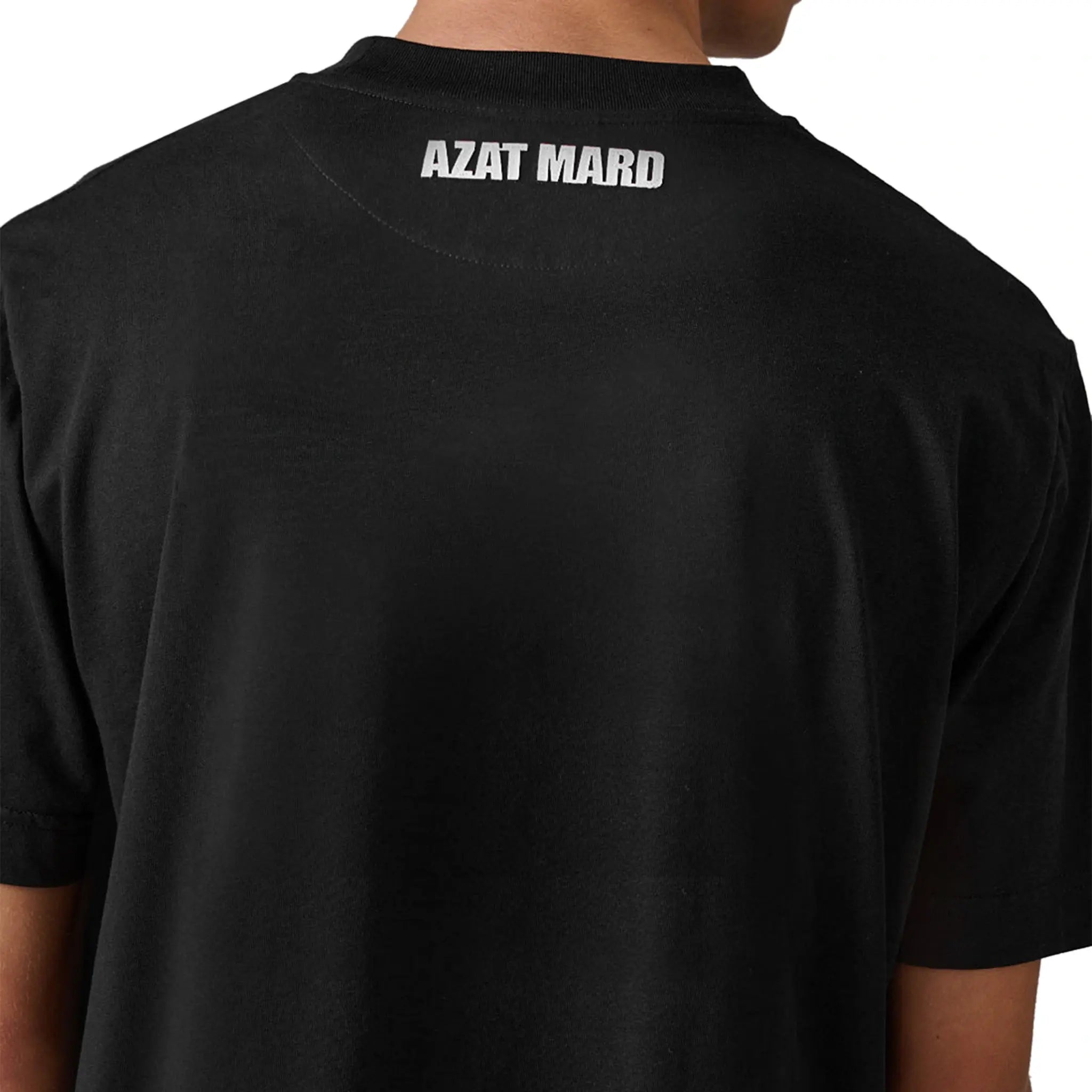 Back detail view of Azat Mard Lovers Club T Shirt Black