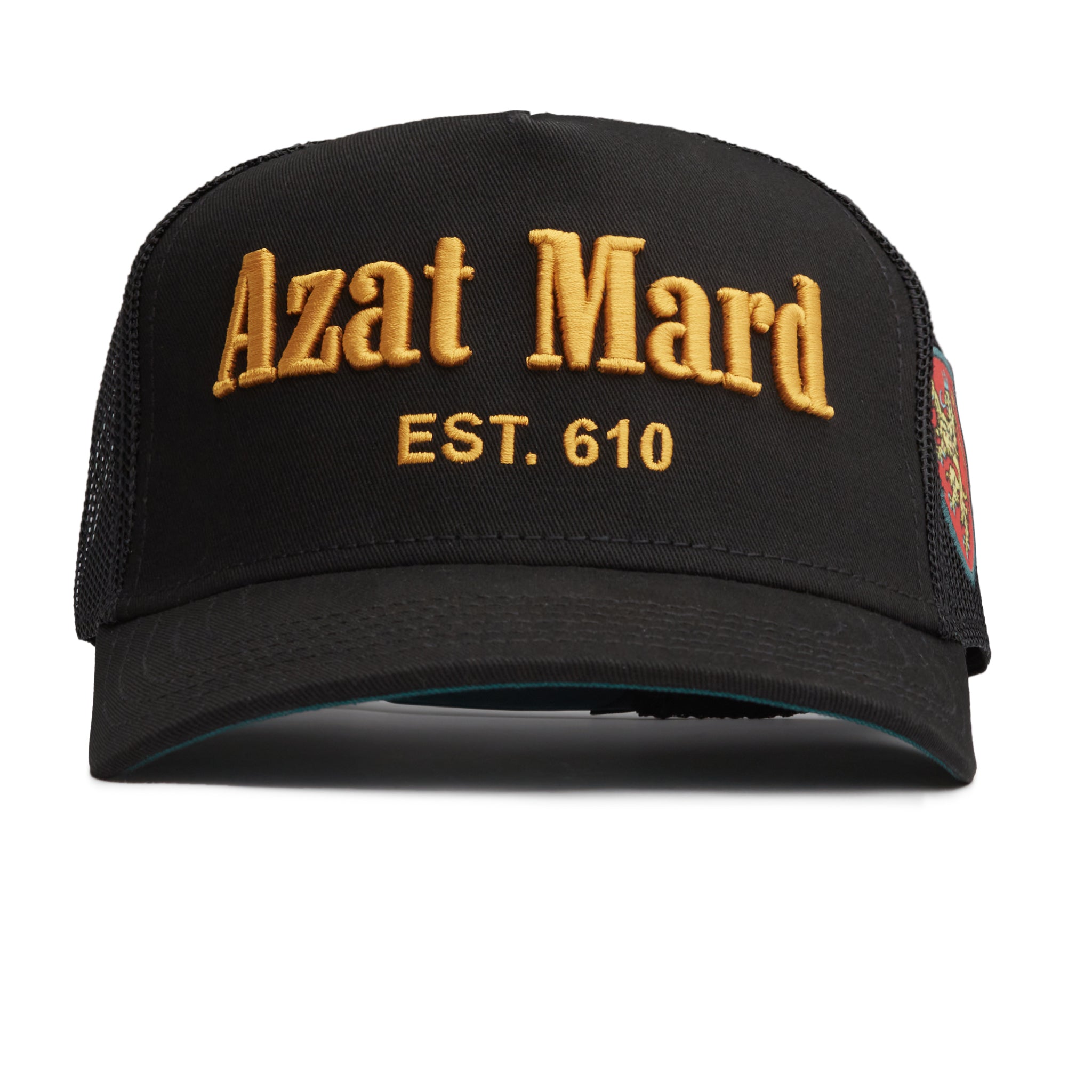 Side view of Azat Mard Special Blends Trucker Cap Black JF0289