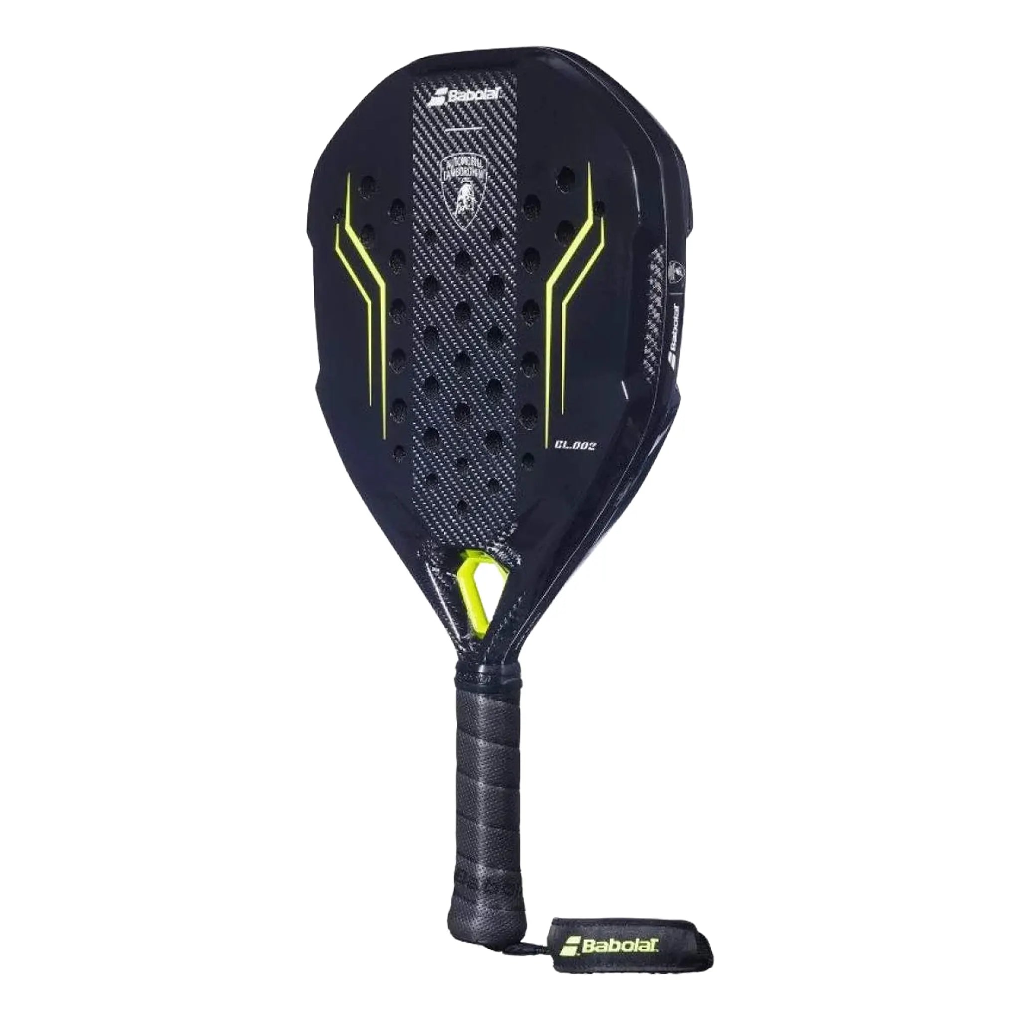 Front Side View of Babolat x Lamborghini Padel Racket BL.002 Black