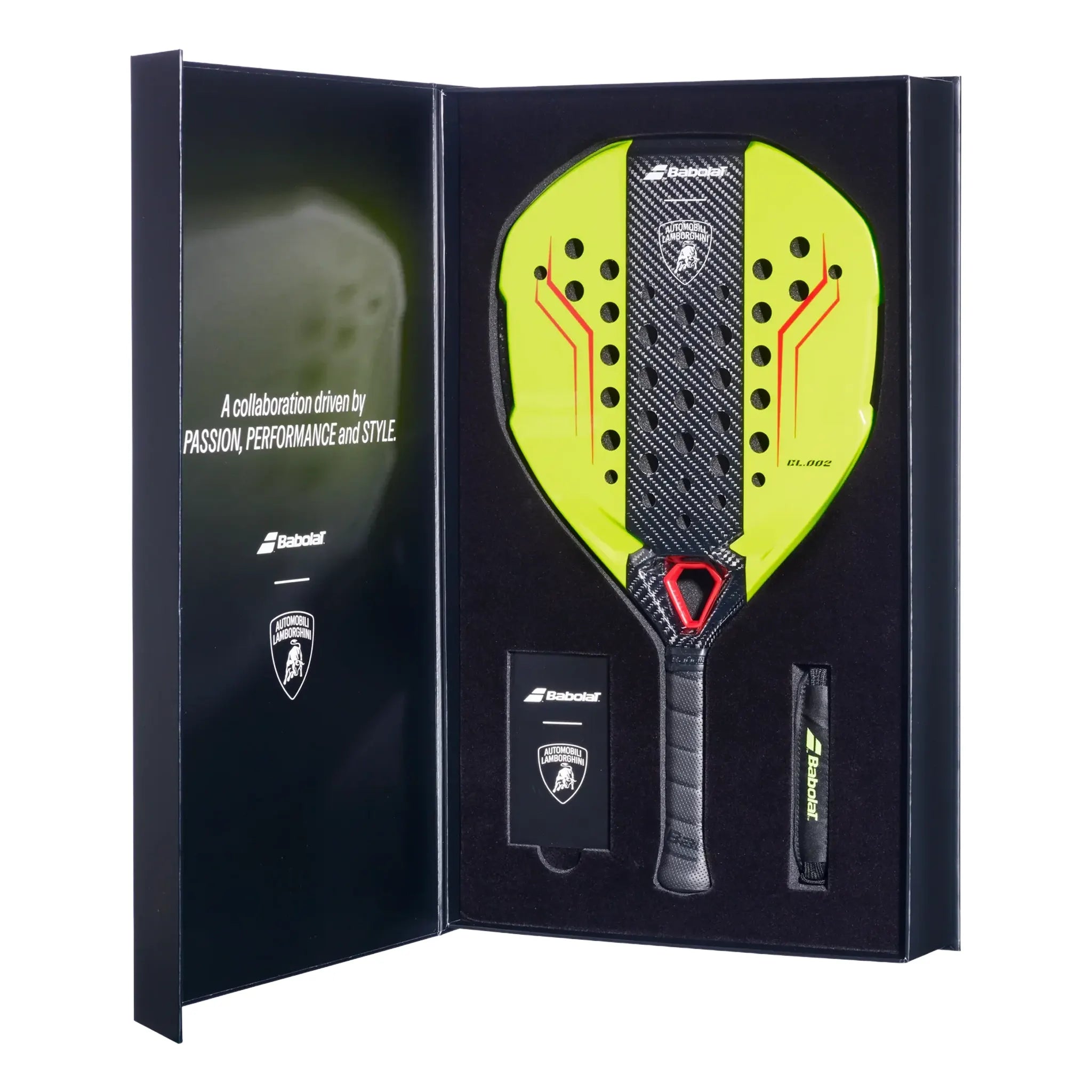 Box View of Babolat x Lamborghini Padel Racket BL.002 Green