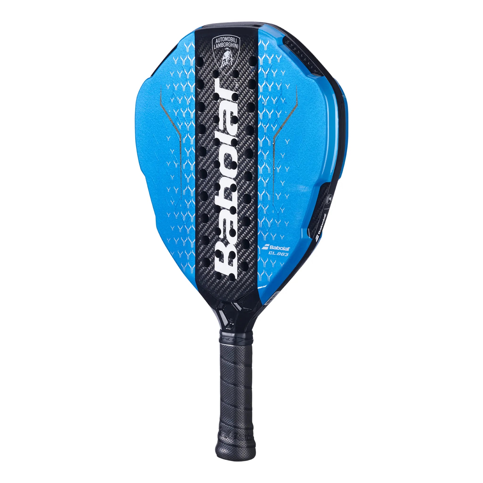 Front Side View of Babolat x Lamborghini Padel Racket BL.003 Blue