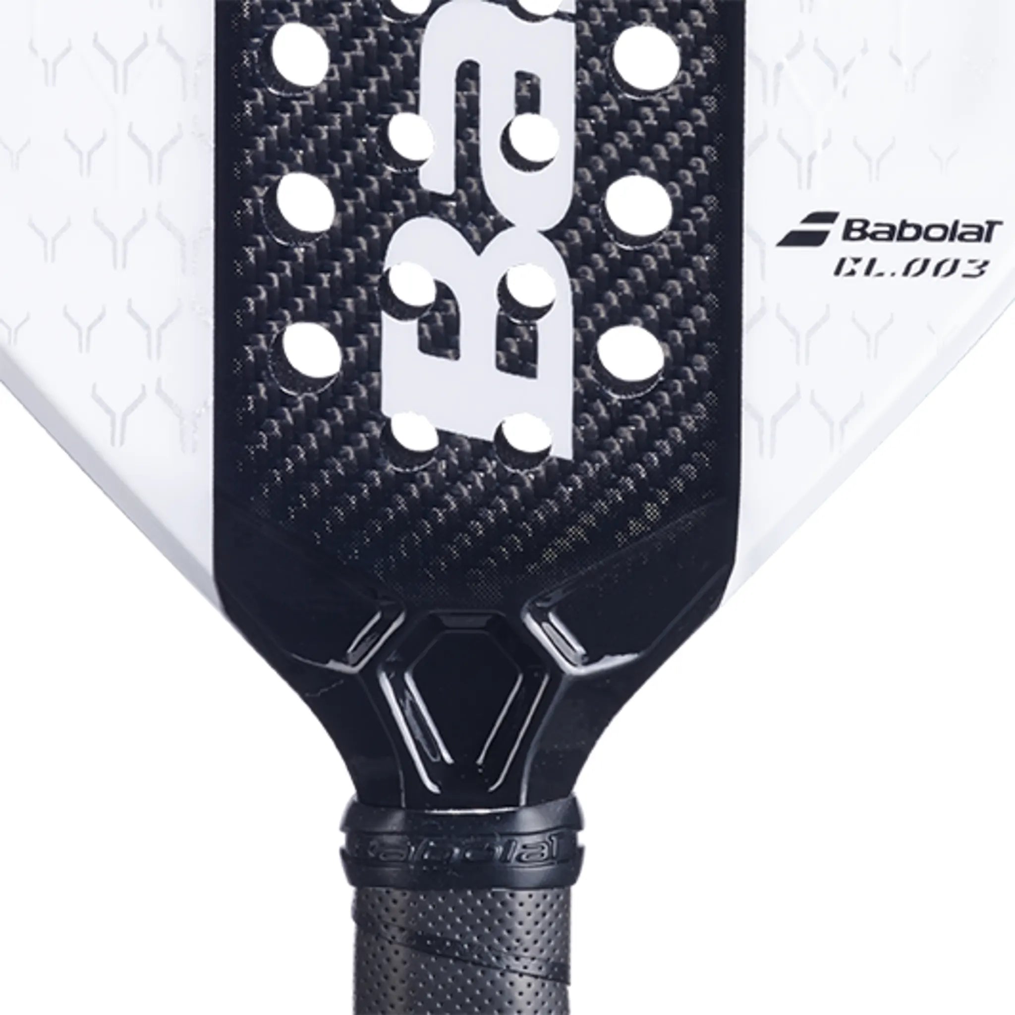 Detailed Side View of Babolat x Lamborghini Padel Racket BL.003 White
