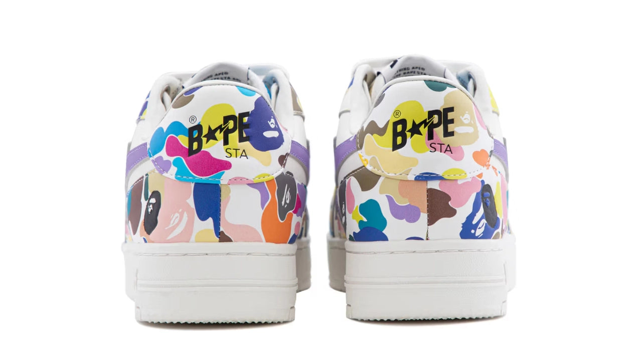 bape sta icon multi camo white