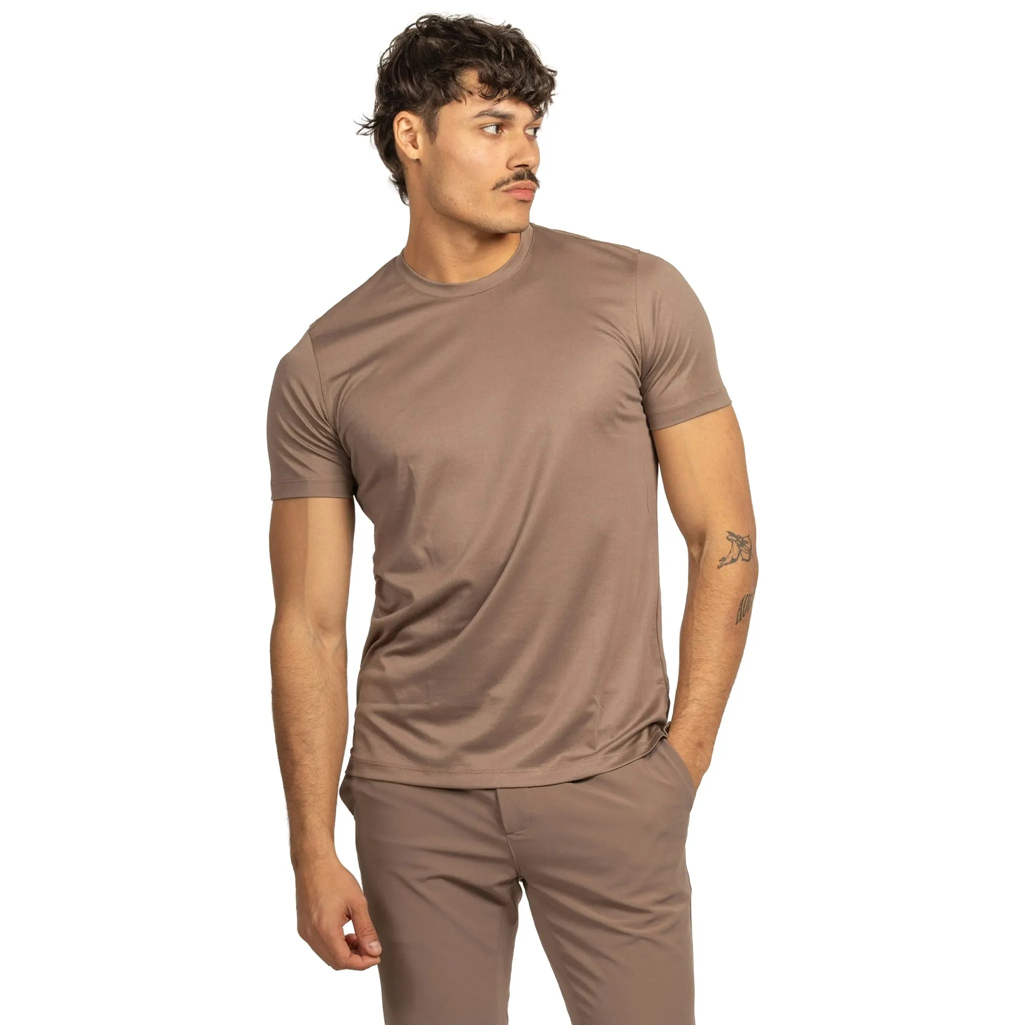 Be Gentle Mercerised Shine Luxury Taupe Brown T-Shirt