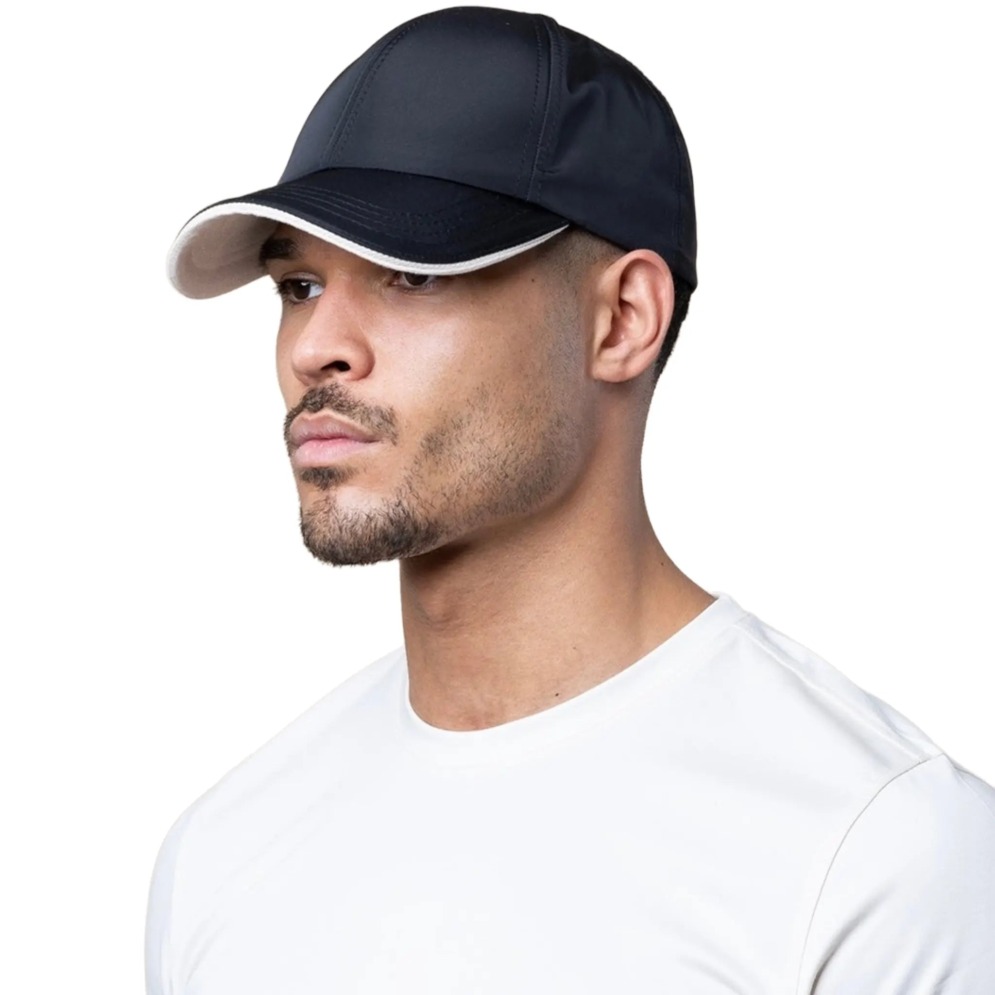 Front Side View of Be Gentle Waterproof Gloss Pet Black Baseball Cap