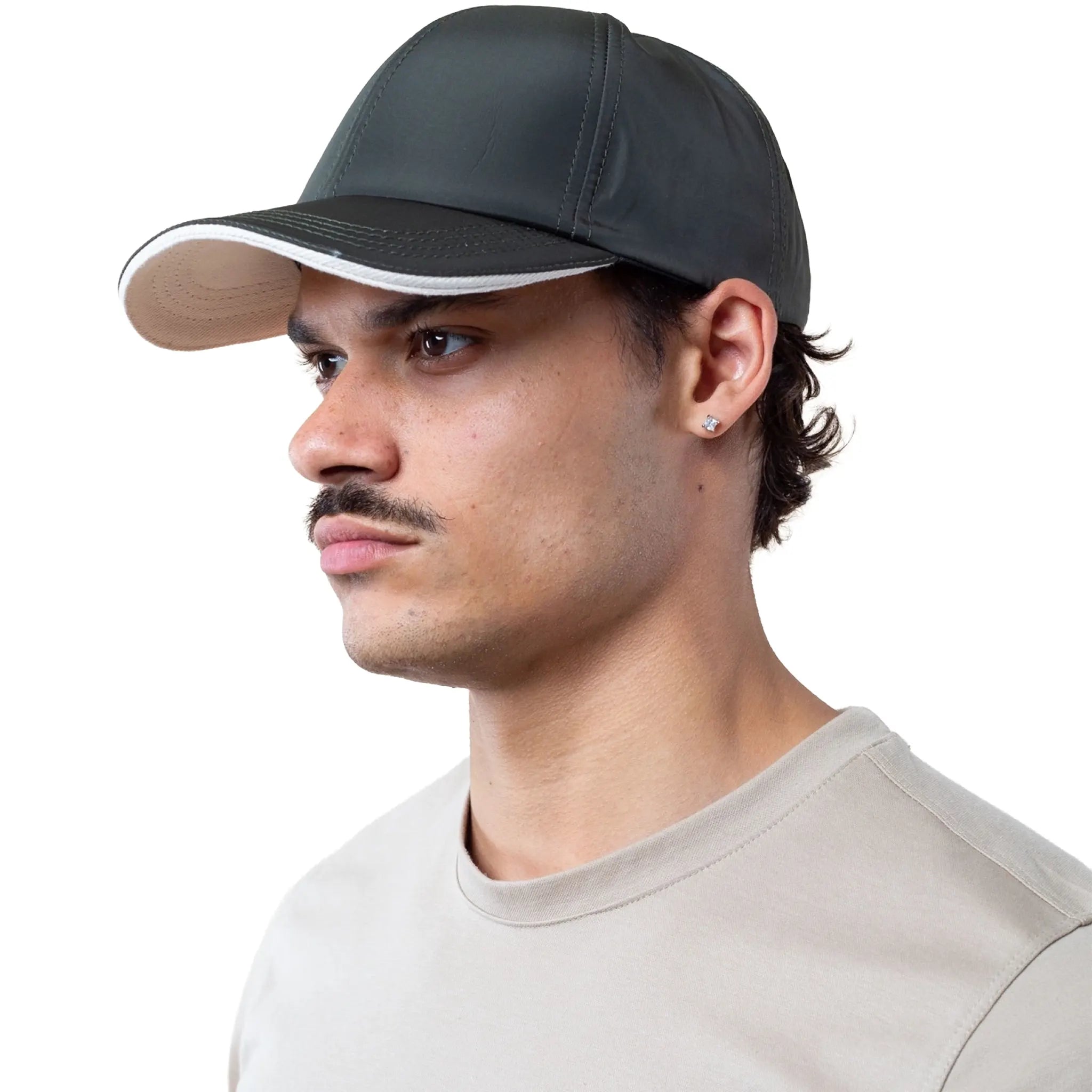 Front Side View of Be Gentle Waterproof Gloss Pet Black Baseball Cap
