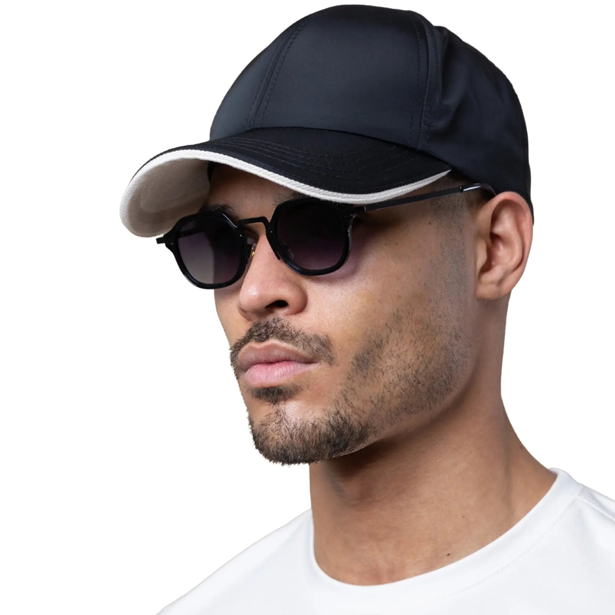 Front Side View of Be Gentle Waterproof Gloss Pet Black Baseball Cap