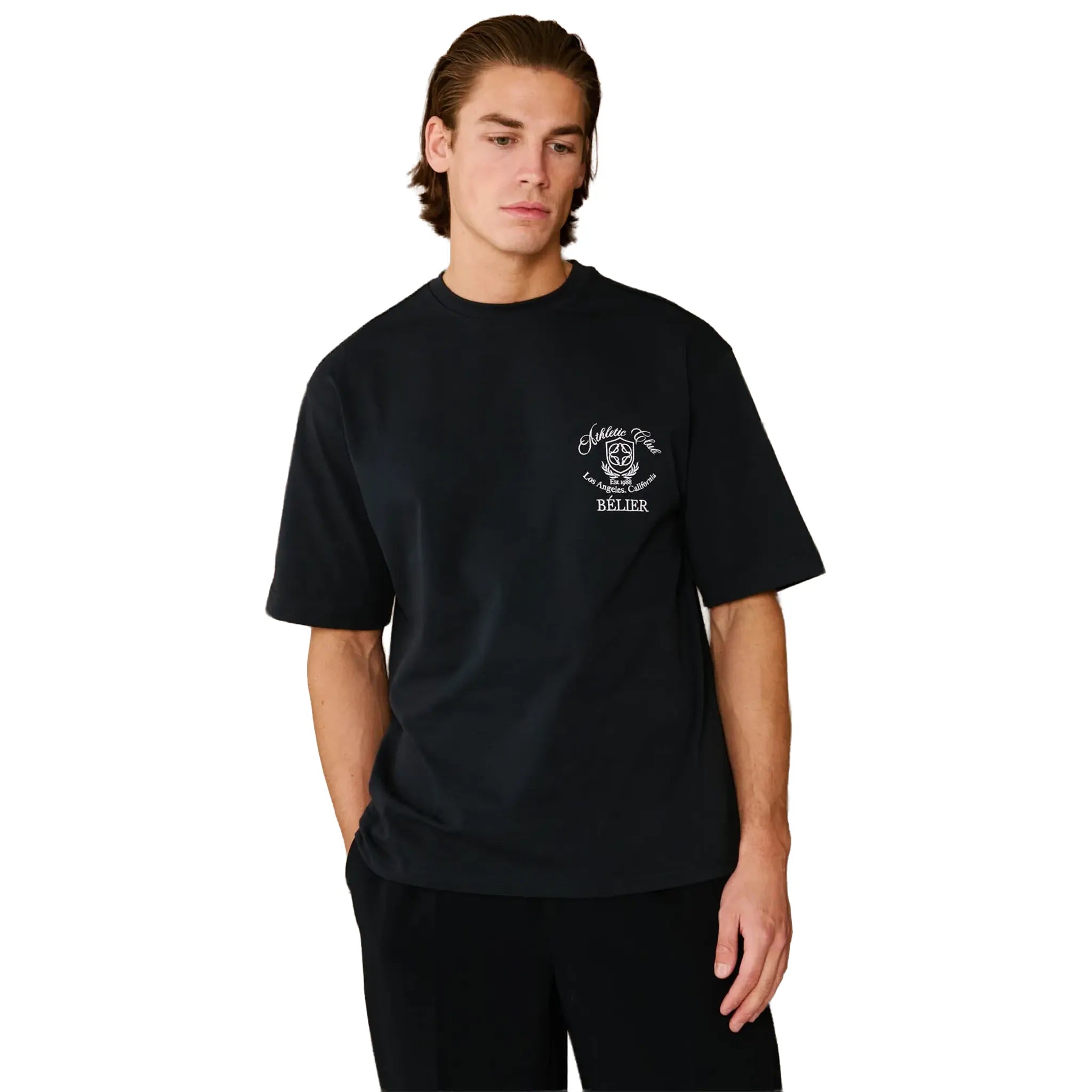 Front View of Belier Athletic Navy T-Shirt BM912NVY