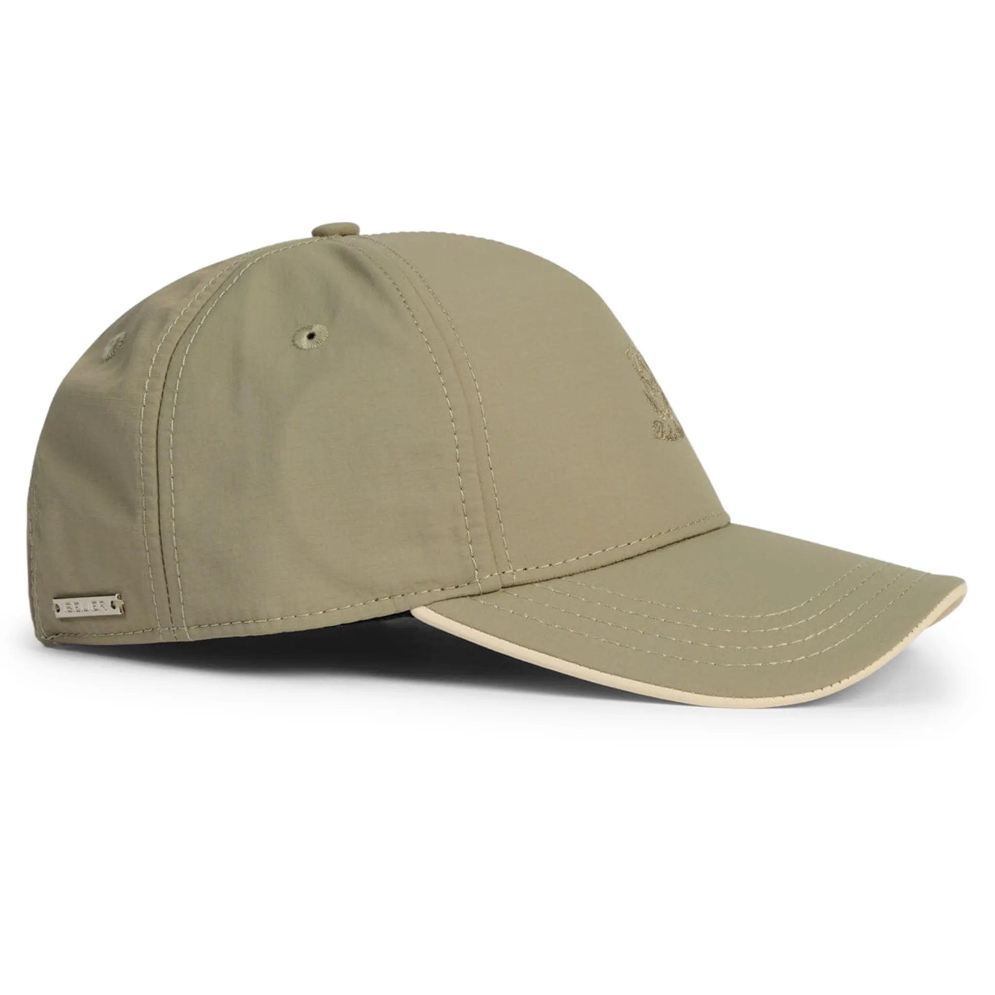 Front View of Belier Crest Logo Taupe Cap  BA006TPE