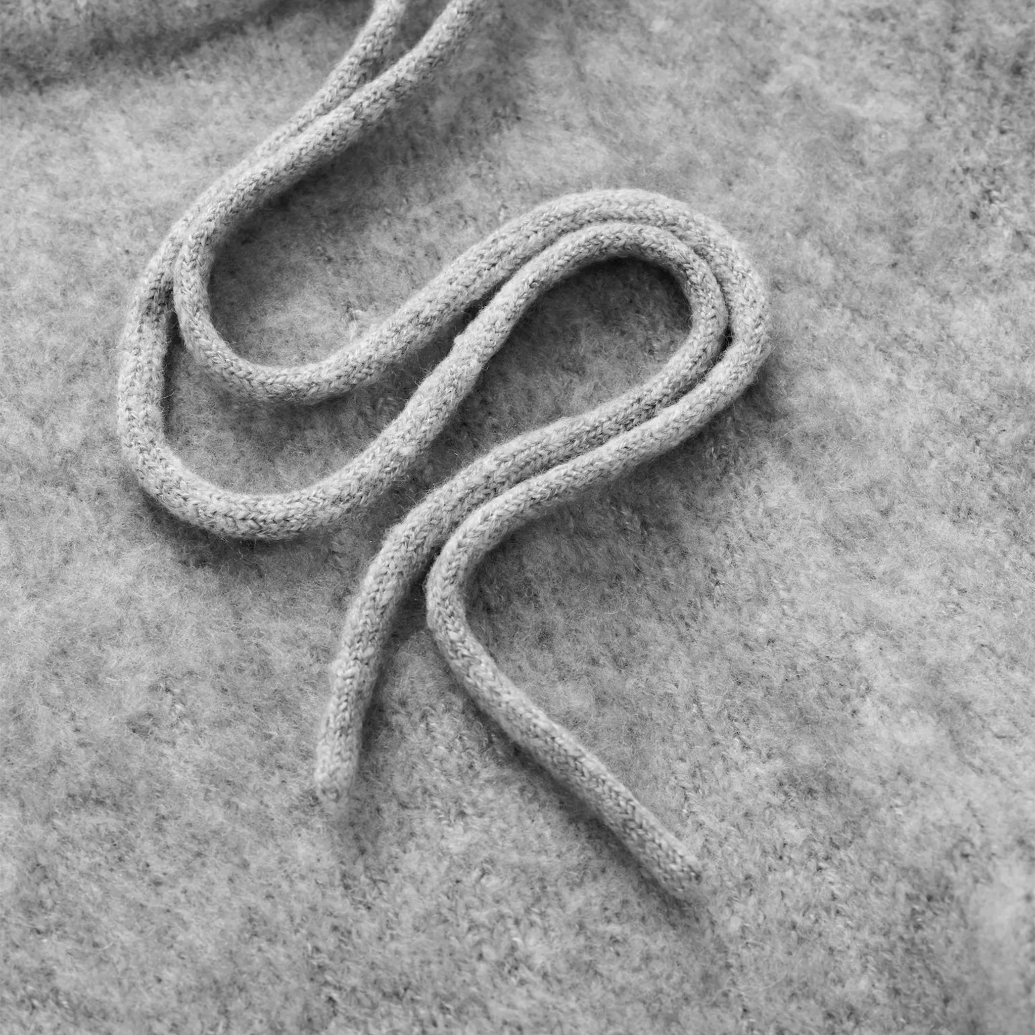 Detailed View of Bénir Clothing Mohair Knit BC Light Grey Sweatpants MOJOGLGRY
