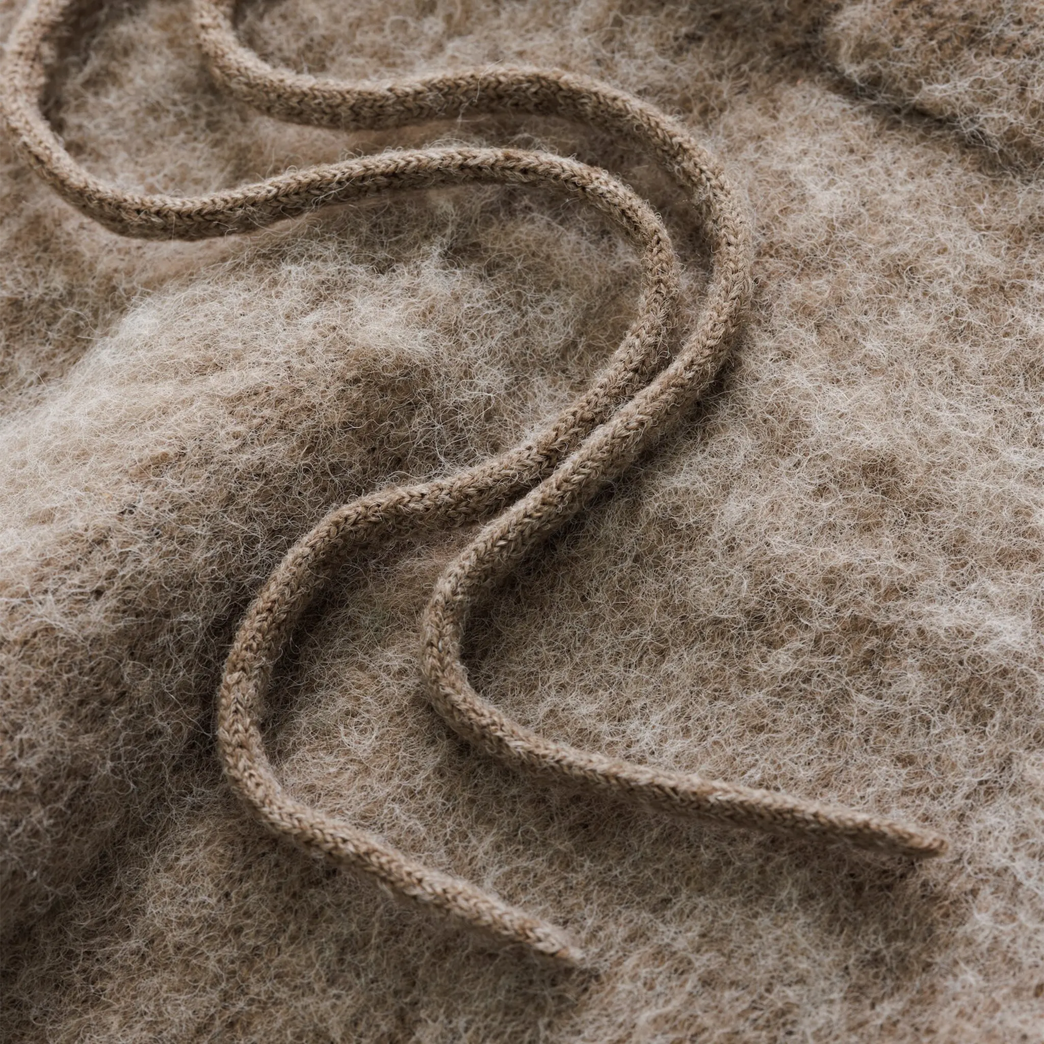 Detailed View of Bénir Clothing Mohair Knit BC Taupe Sweatpants MOJOGTAP