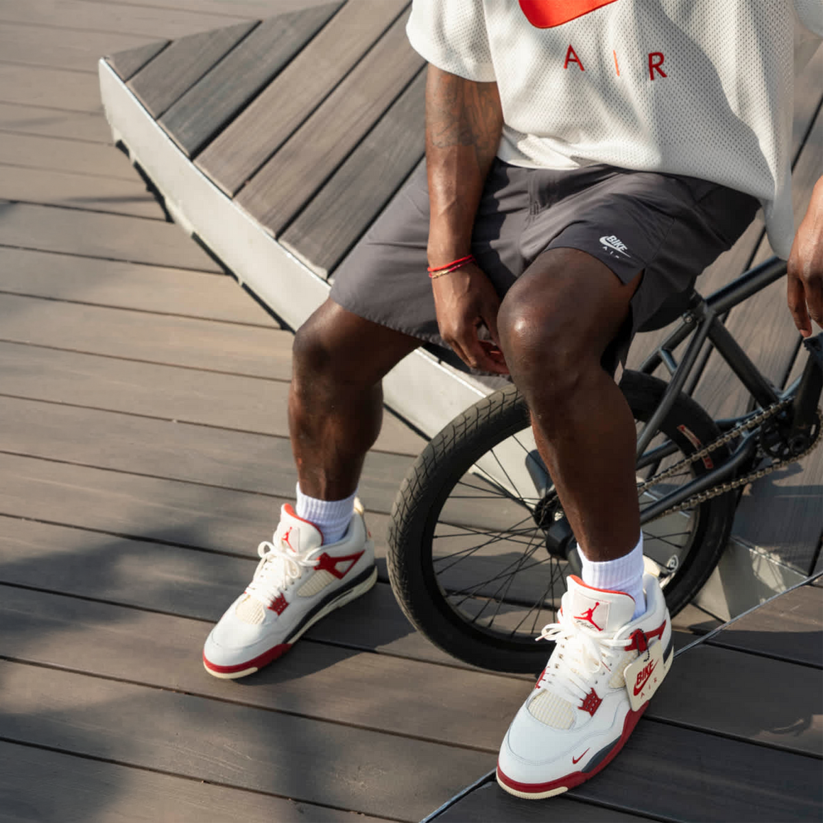 wearing jordan retro cement