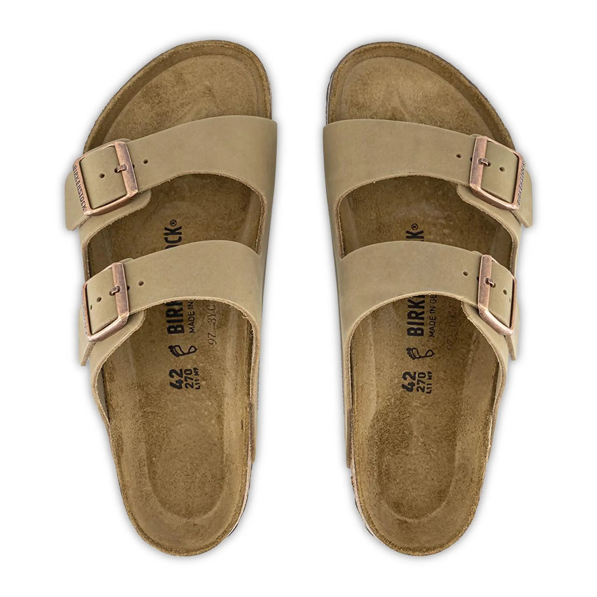 Upper View of Birkenstock Arizona Sandals Oiled Tobacco