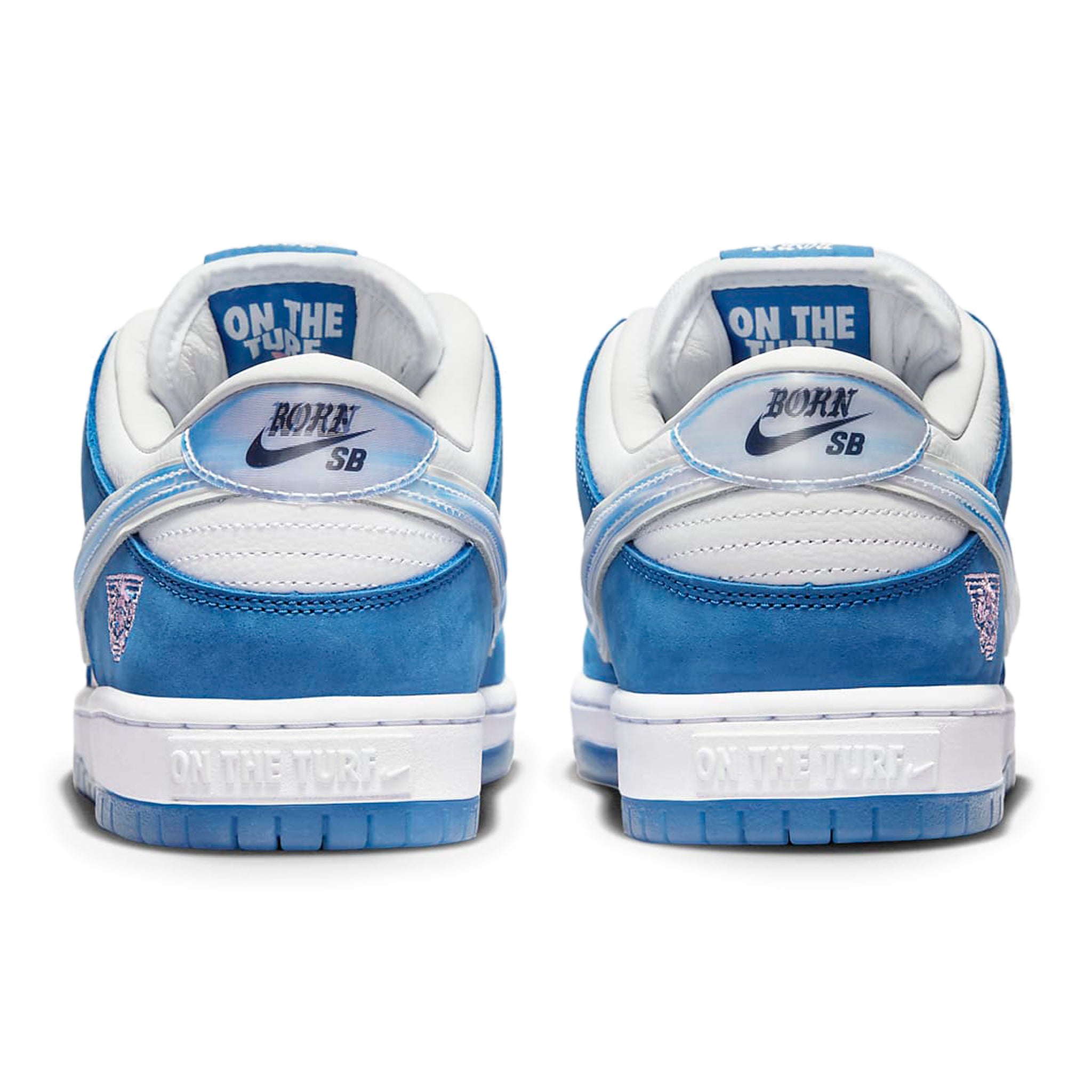 Back view of Born x Raised x Nike SB Dunk Low One Block at a Time FN7819-400
