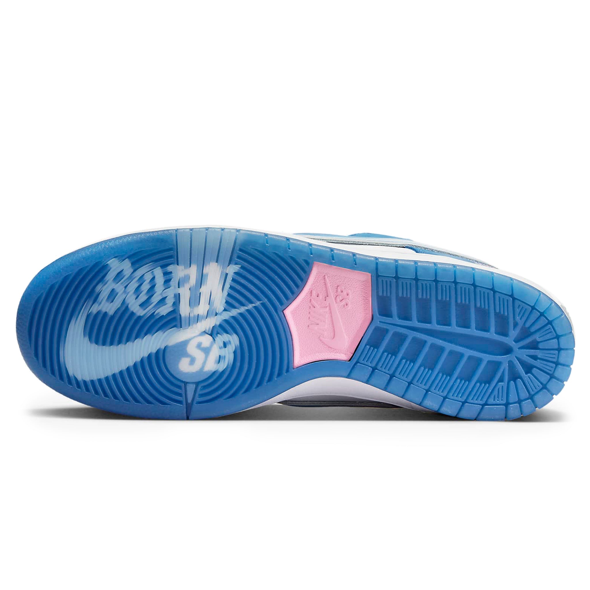 Sole view of Born x Raised x Nike SB Dunk Low One Block at a Time FN7819-400