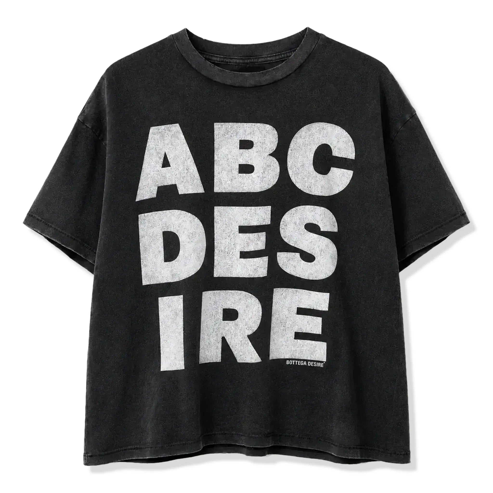 Front View of Bottega Desires ABC Black T-Shirt
