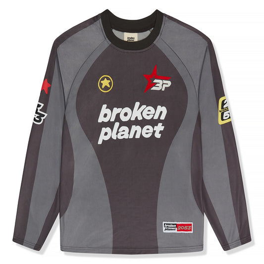 Broken Planet Football Black Grey Long Sleeve T Shirt