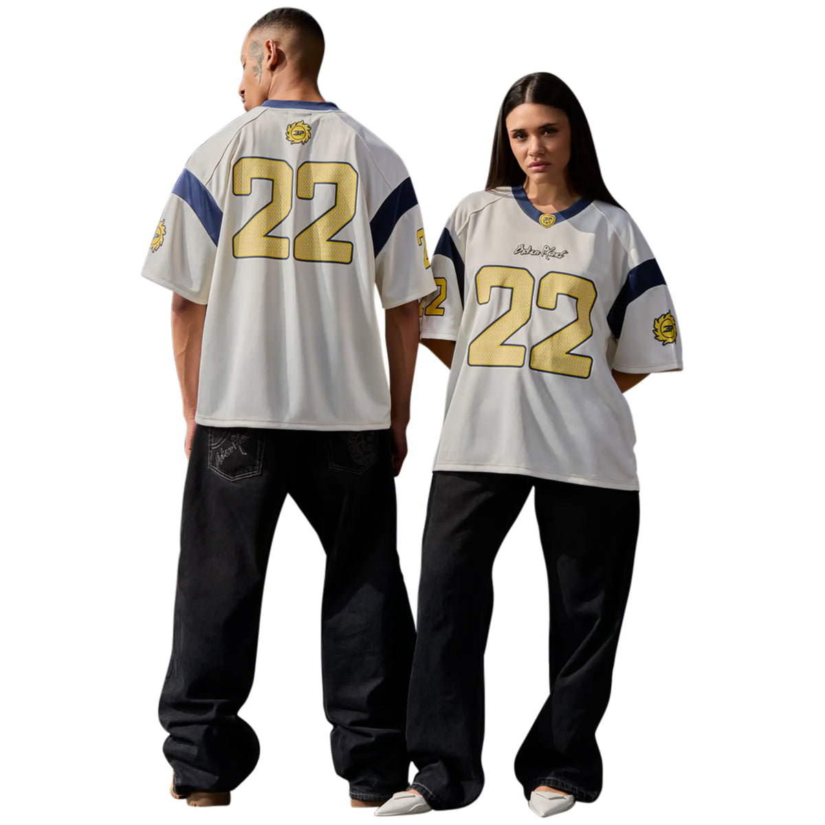 Broken Planet Football White Blue Jersey | BP-FT-JS-WHITE/BLUE-L Broken Planet Football White Blue Jersey | BP-FT-JS-WHITE/BLUE-L