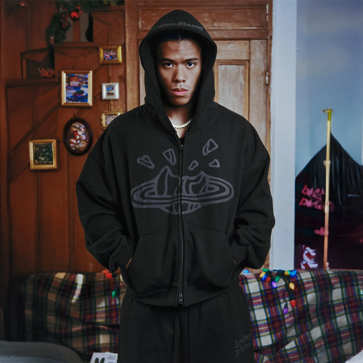 Broken Planet Midnight Black Zip-Up Hoodie | BP-JUN25-ZUHD-M_BLACK