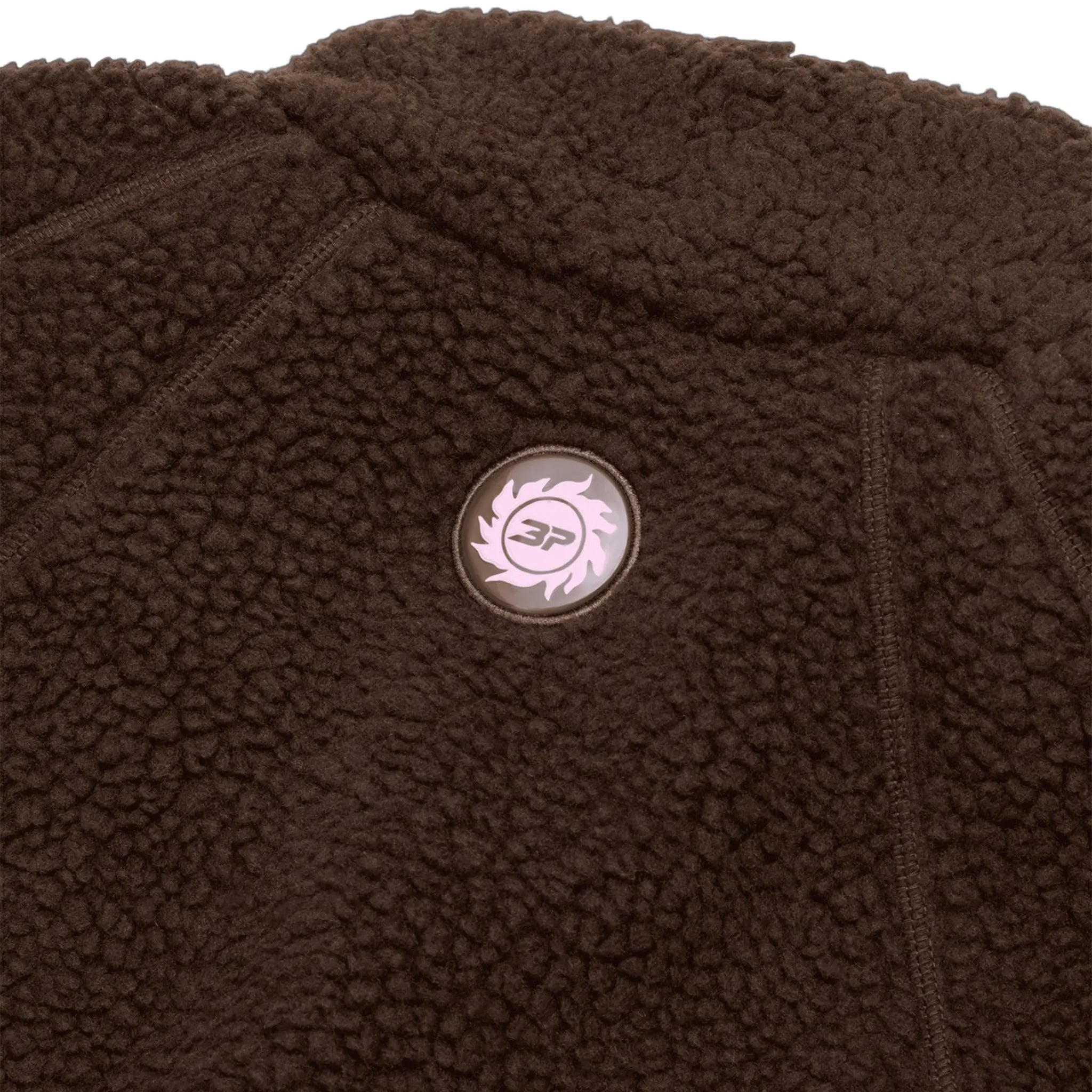 Detailed Back View of Broken Planet Mocha Brown Polar Fleece BP-PL-FL-M_BROWN