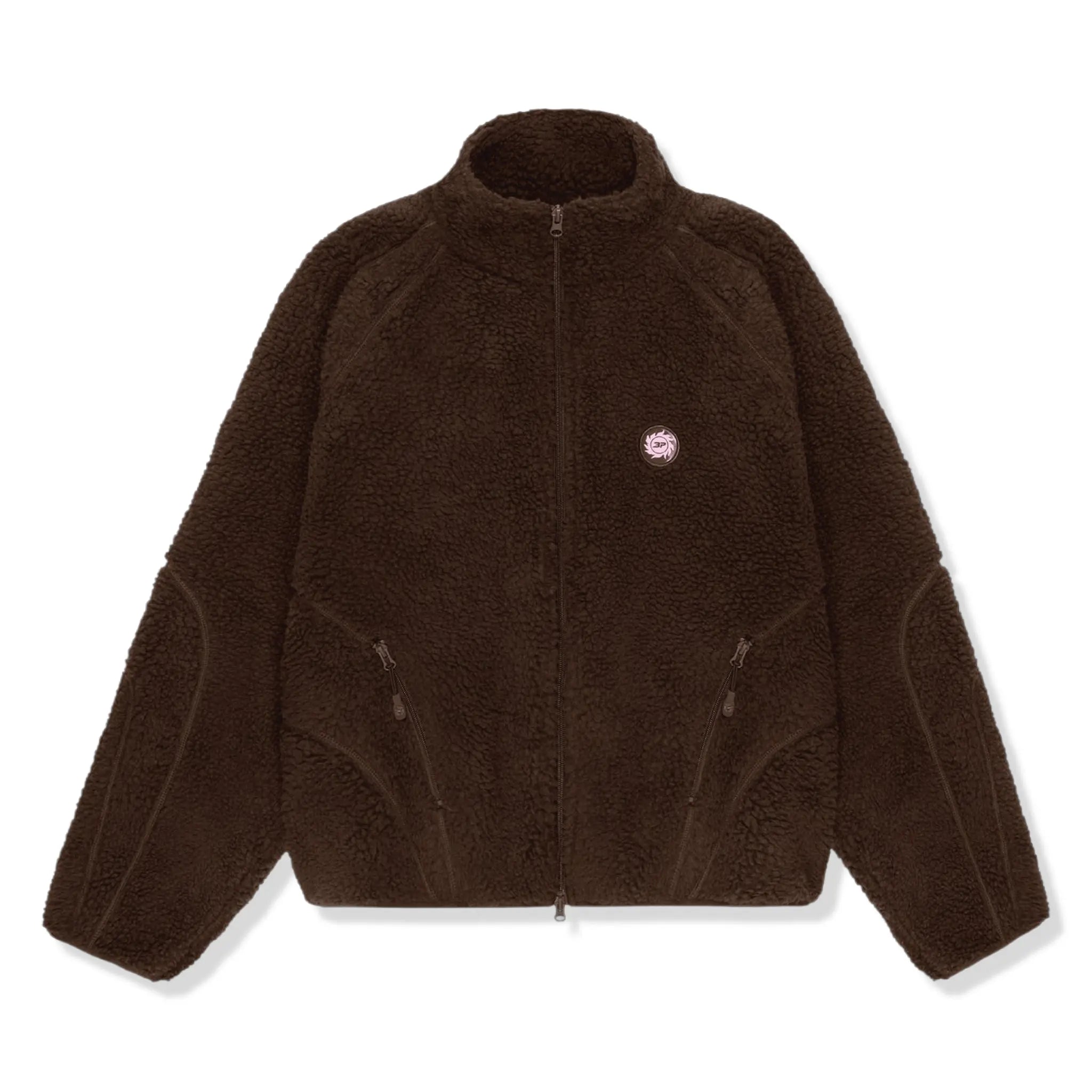 Front View of Broken Planet Mocha Brown Polar Fleece