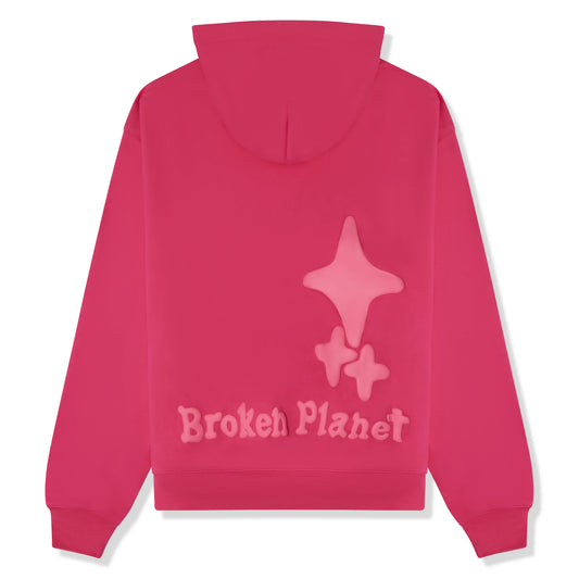 Broken Planet Monochrome Fuchsia Pink Hoodie